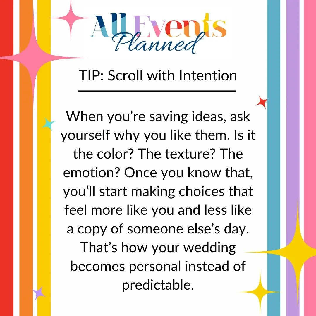 Everyone saves screenshots....The trick is knowing why you saved them. When you get clear on that, planning gets way easier. #weddingplanningtips #clevelandweddingplanner