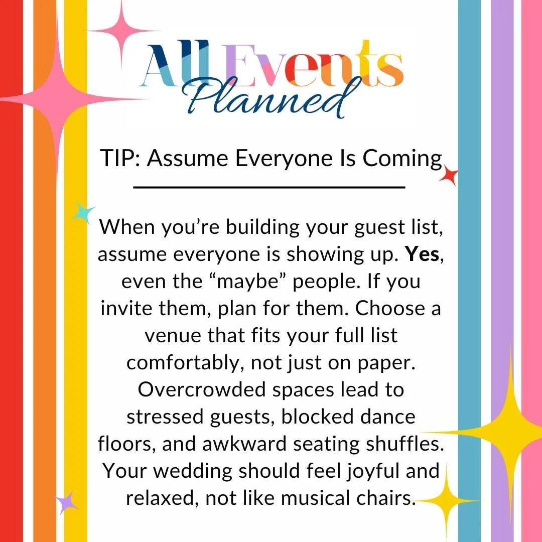 Your guest list deserves breathing room. #weddingplanningtipsandtricks #clevelandweddingplanner
