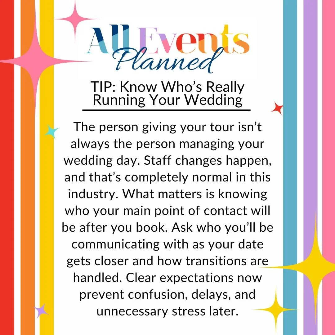 Are we cutting cousins and counting plates? Sure, but don&rsquo;t forget about the logistics and bring some attention into understanding how the venue actually works as far as staffing and responsibilities. 👀 #AEP #weddingplanningtipsandtricks