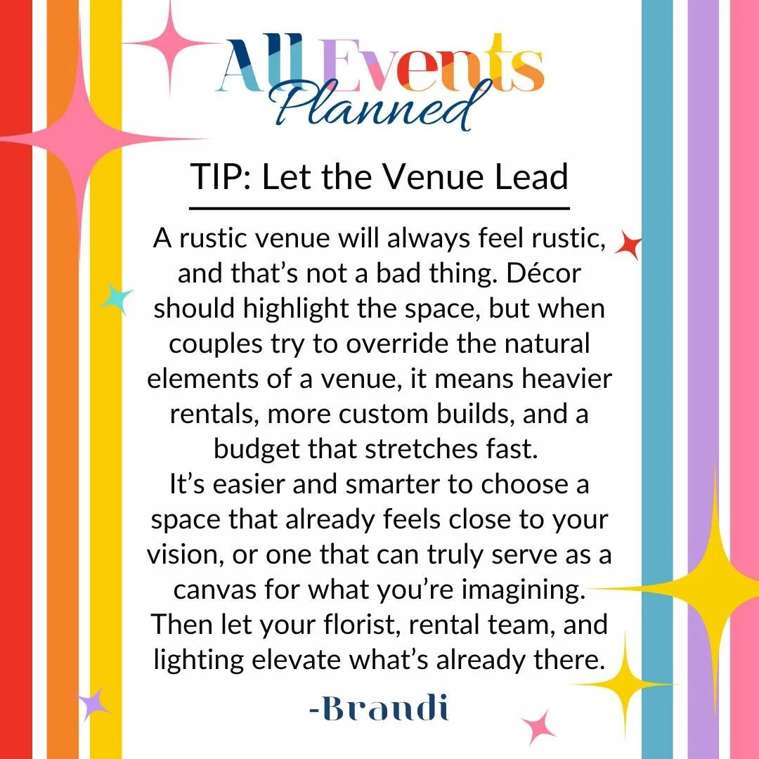 Fighting your venue is one of the fastest ways to waste your budget. #clevelandweddingplanner #weddingtips #weddingbudgeting