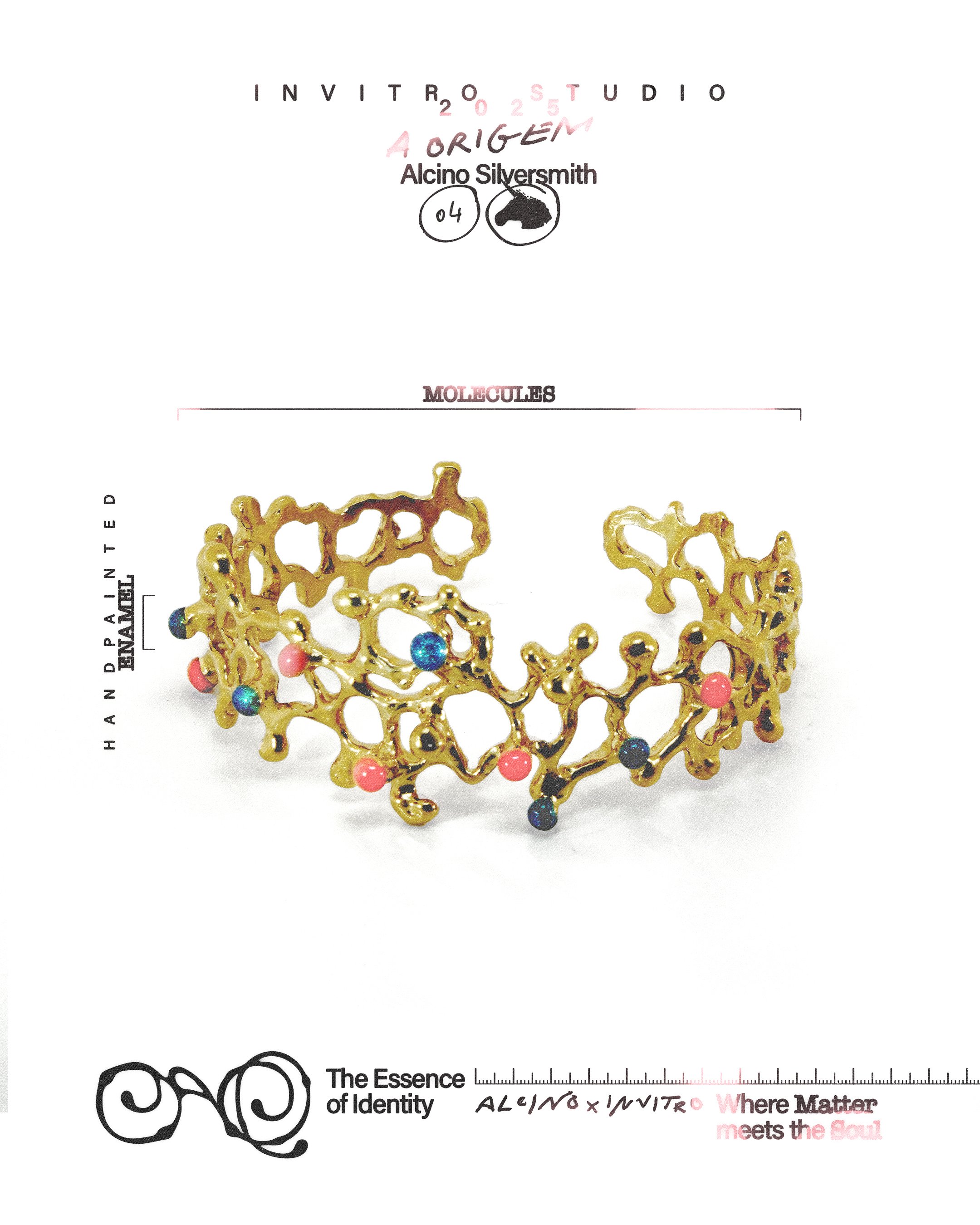 Molecules Bracelet gold plated