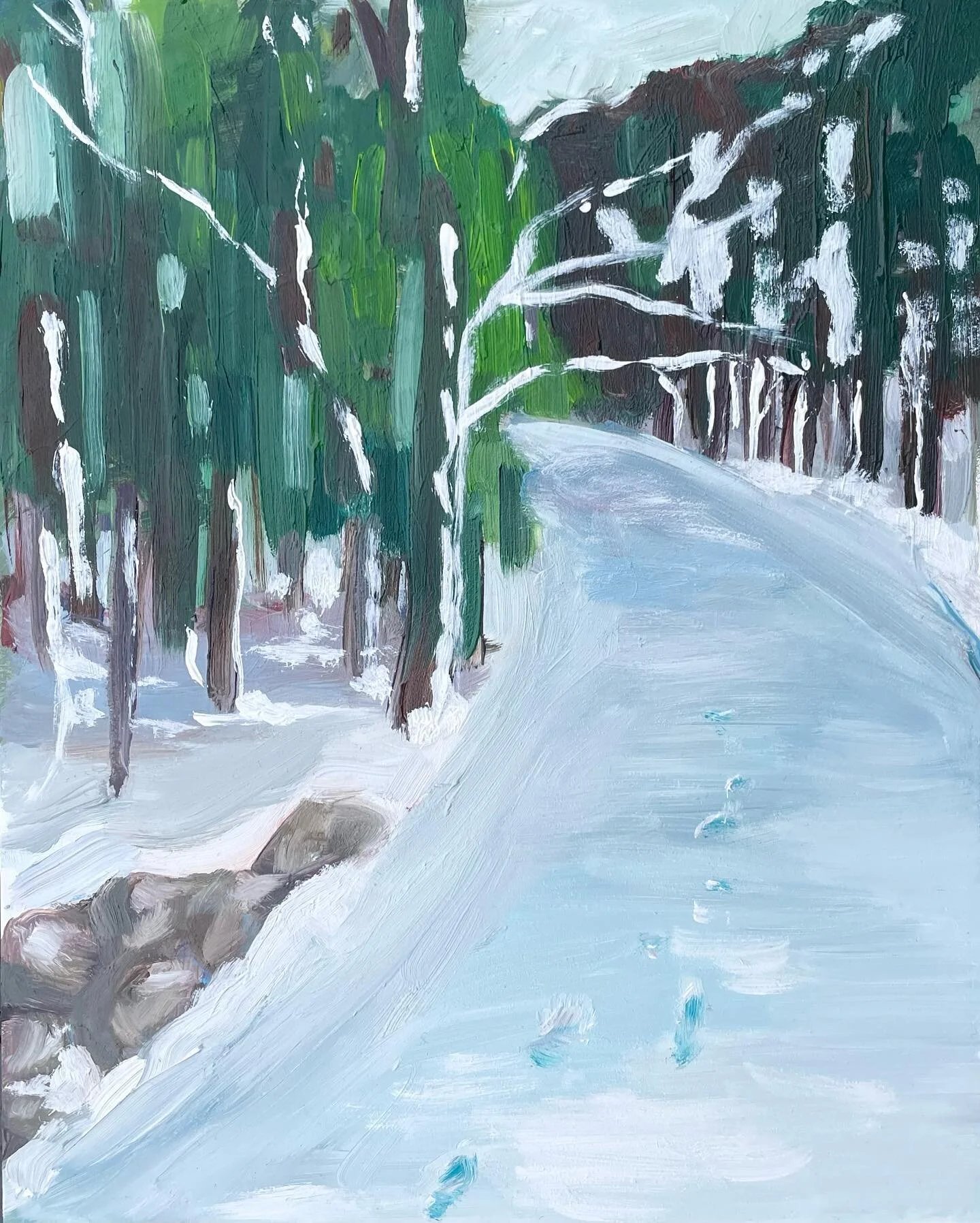 Commission &ldquo;Cabin Path&rdquo; oil on panel ❄️
.
.
.
#art#artwork#artistsoninstagram#artist#paint#painting#oil#oilpainting#oilonpanel