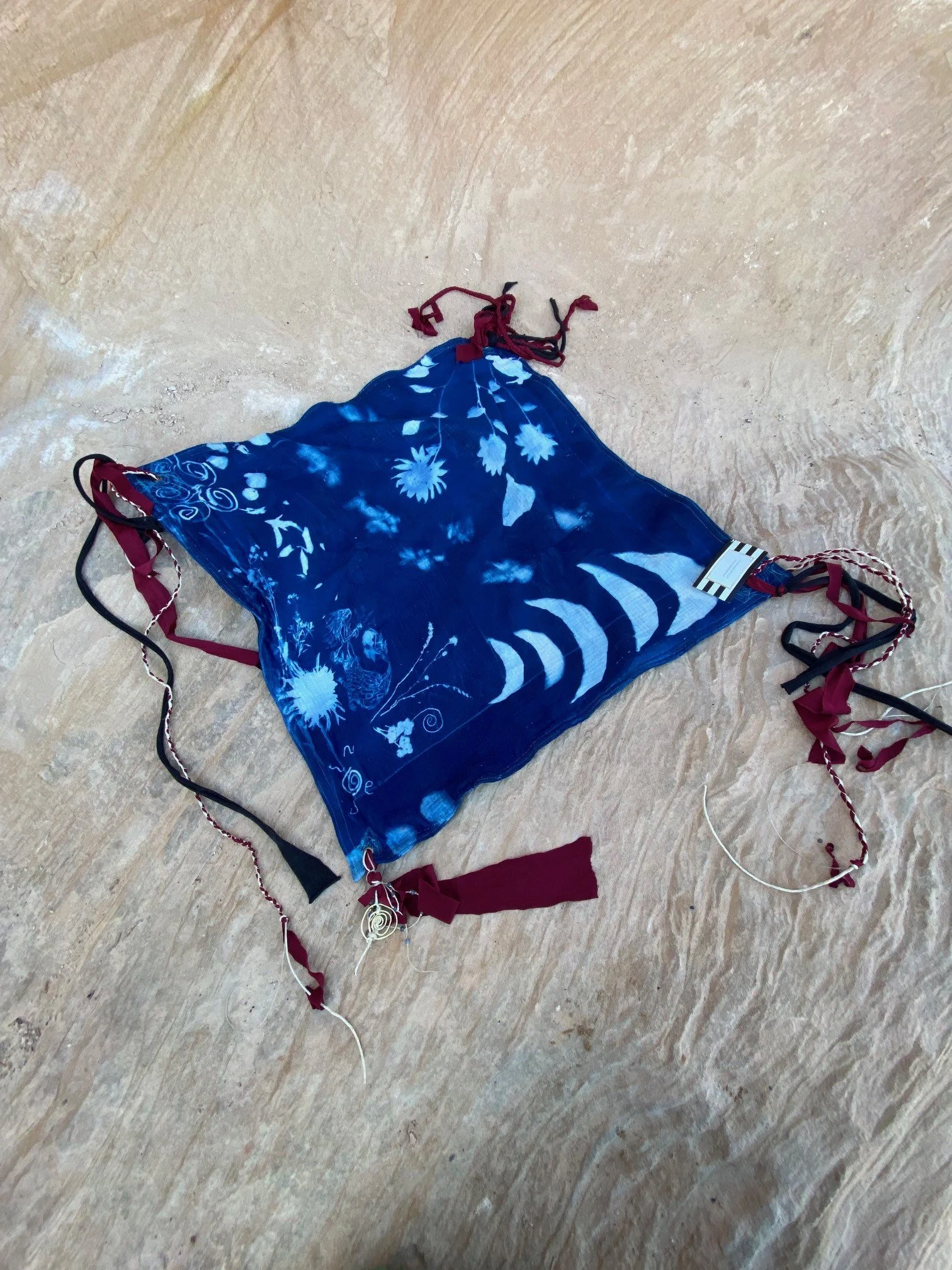 clOuds in my cOffee LINED cOmpass cyanOtype