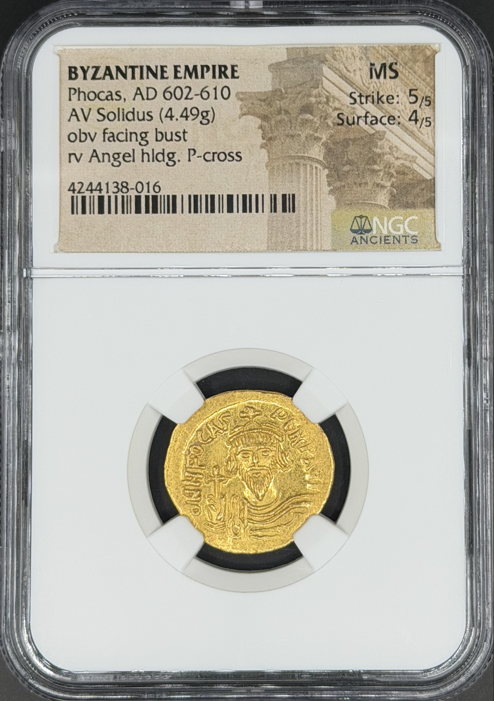 Byzantine Empire (602-610 AD) Phocas AV Solidus NGC MS 5/4