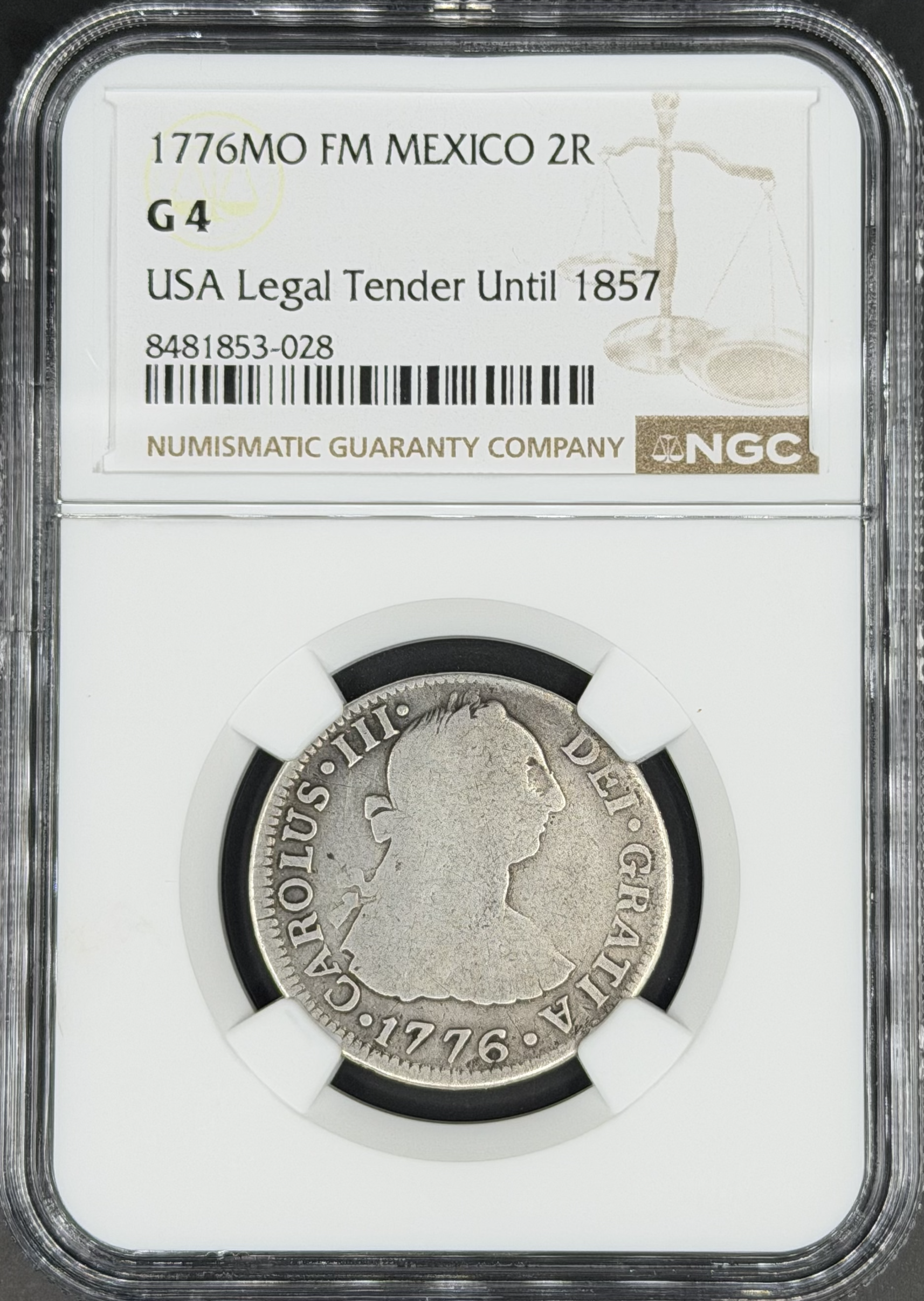 1776 Mo-FM 2 Reales Spanish Colonial Mexico NGC G-4 *U.S. Legal Tender*