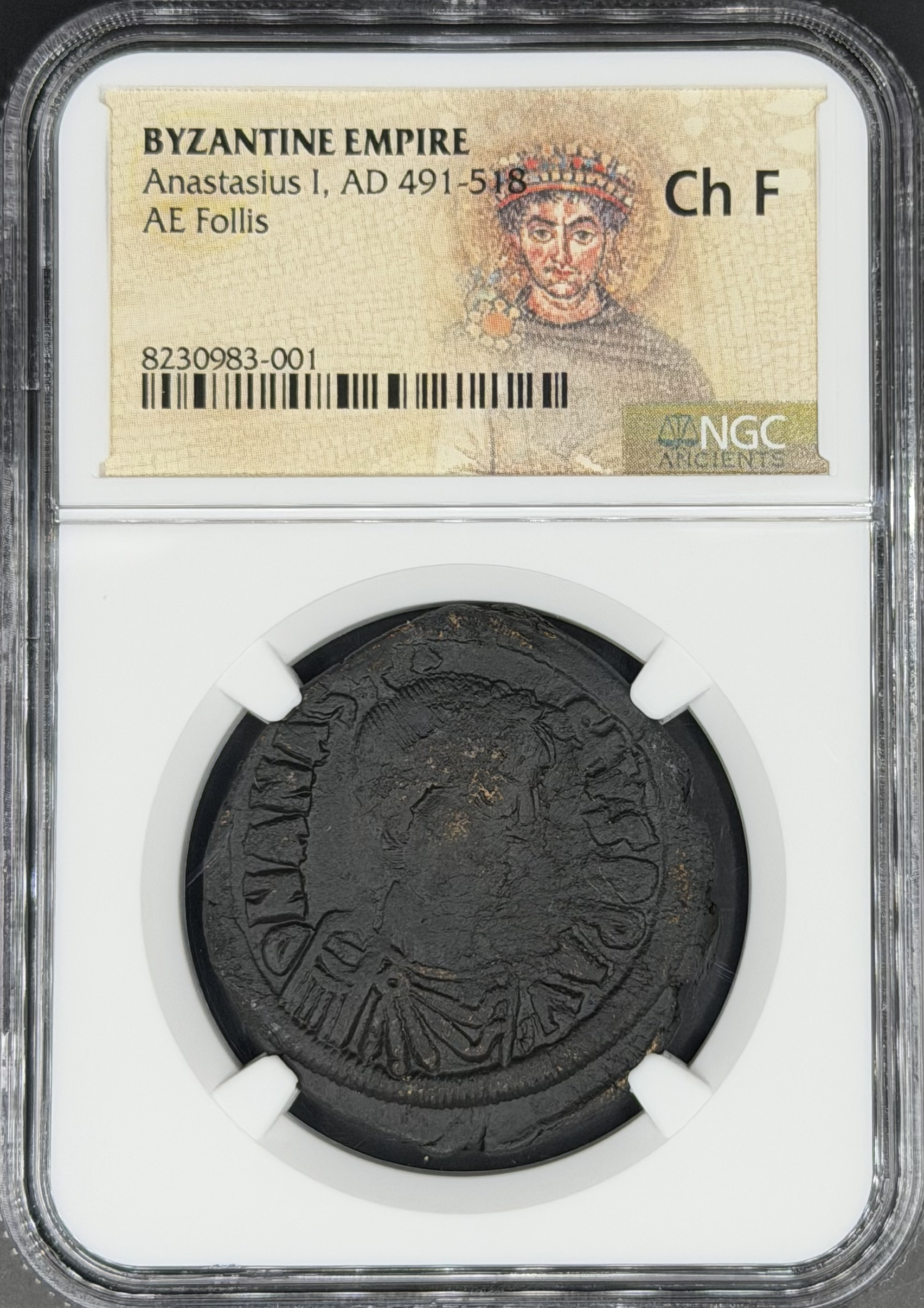 Byzantine Empire (491-518 AD) Anastasius I AE Follis NGC Ch F