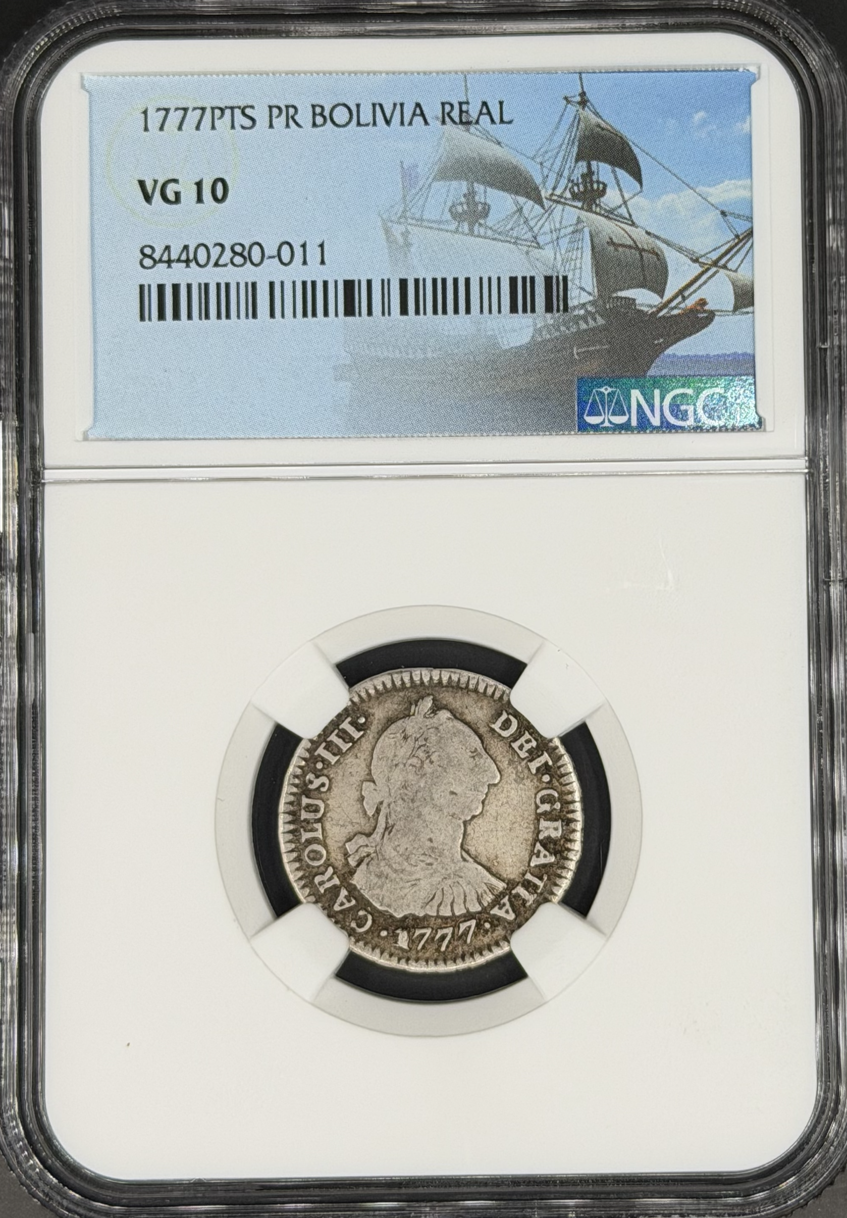 1777 PTS-PR 1 Real Spanish Colonial Bolivia, Potosi NGC VG-10 *U.S. Legal Tender*