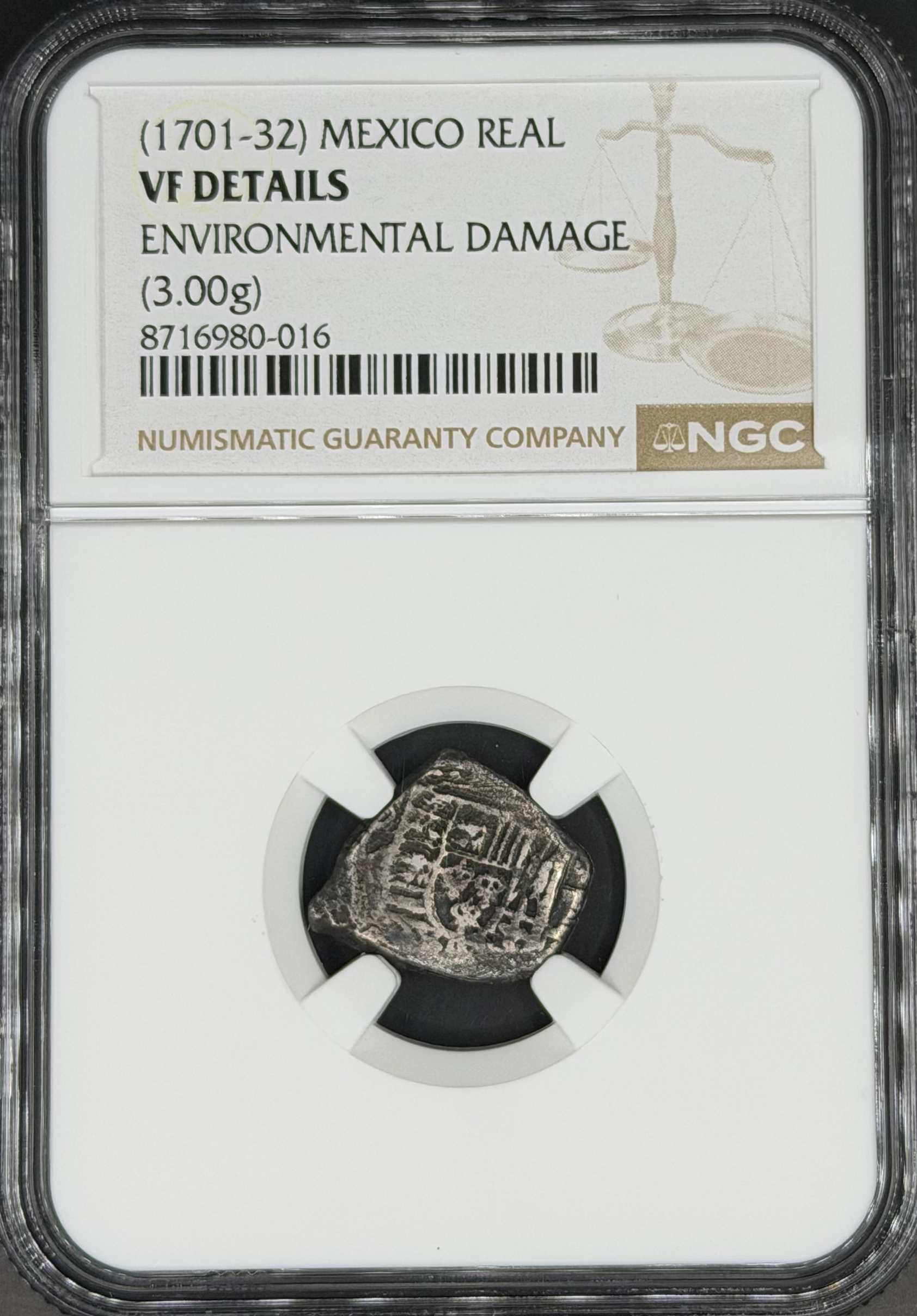 1701-32 Mo 1 Real Cob Spanish Colonial Mexico NGC VF *U.S. Legal Tender*