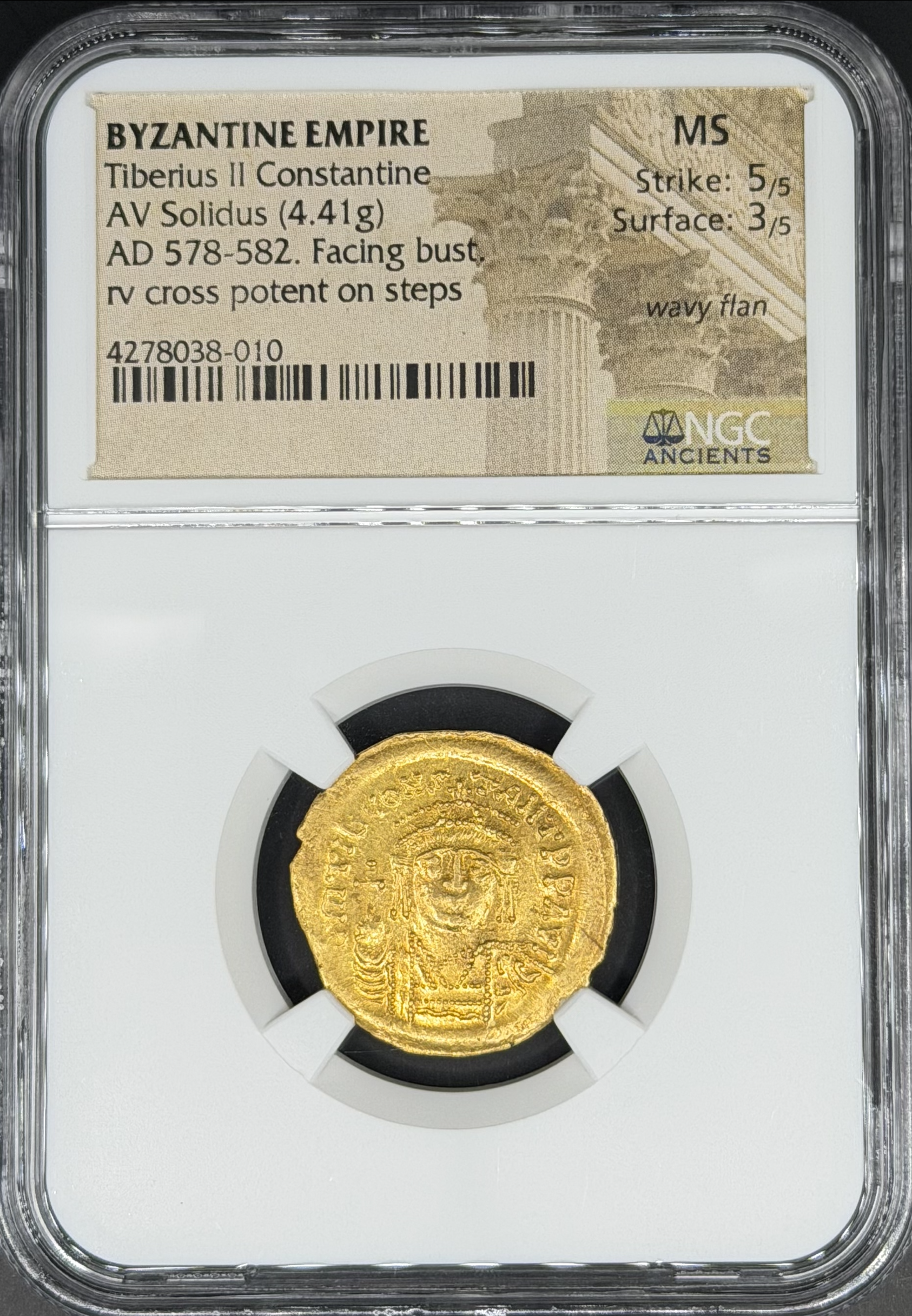 Byzantine Empire (578-582 AD) Tiberius II Constantine AV Solidus NGC MS 5/3