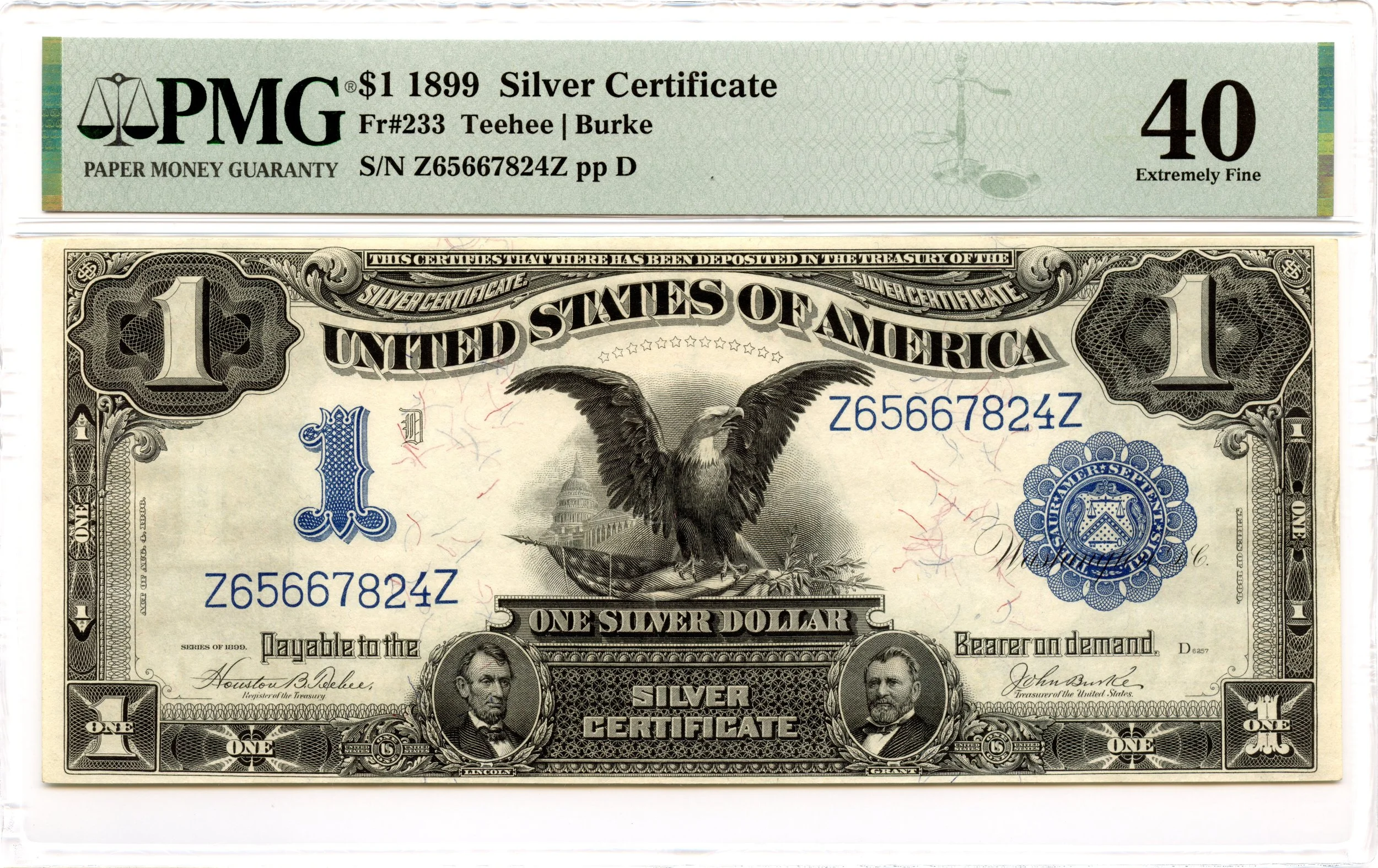 1899 $1 Silver Certificate Fr#233 PMG XF-40 *Eye Appeal*