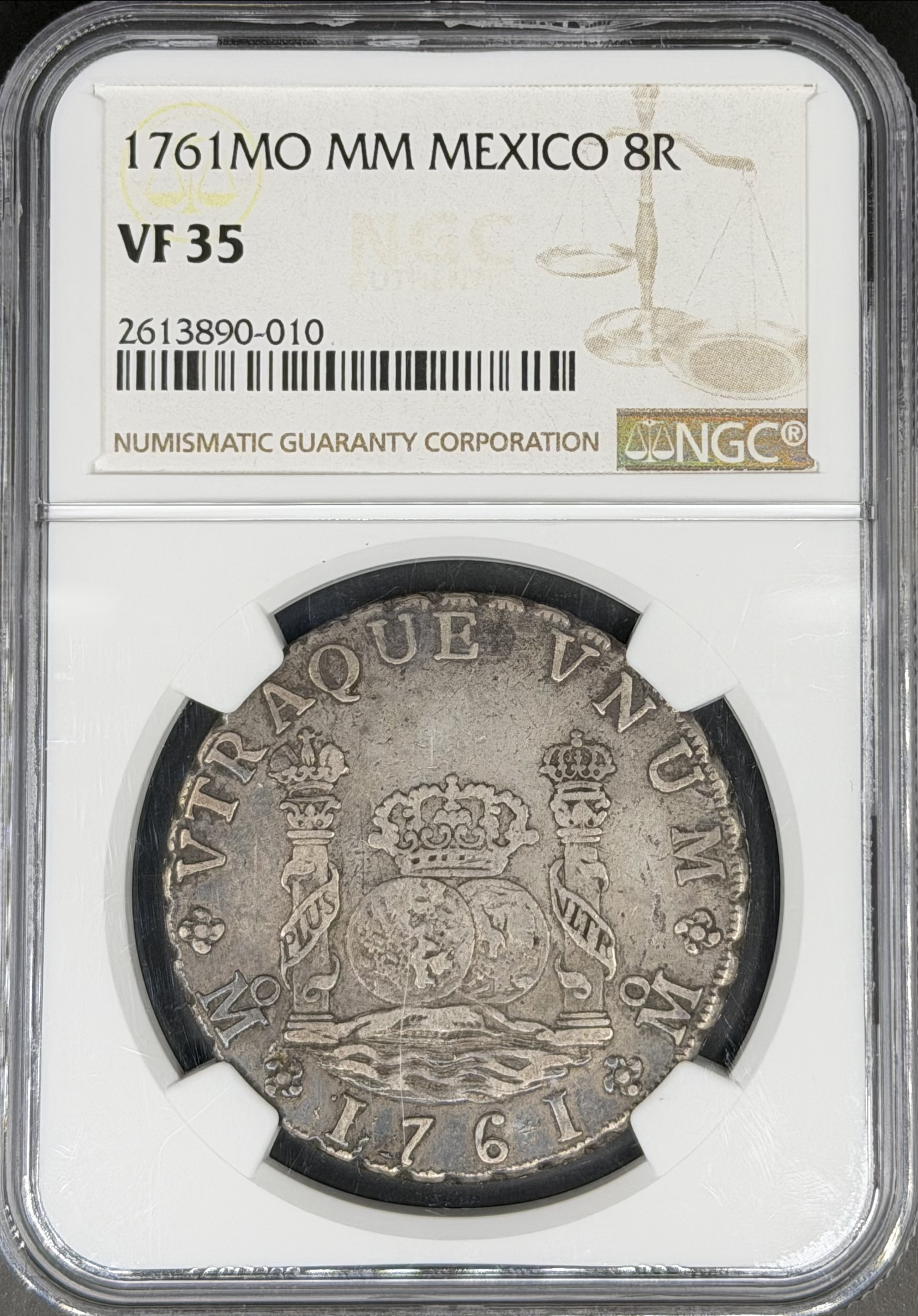 1761 Mo-MM 8 Reales Pillar Dollar Spanish Colonial Mexico NGC VF-35 *U.S. Legal Tender*