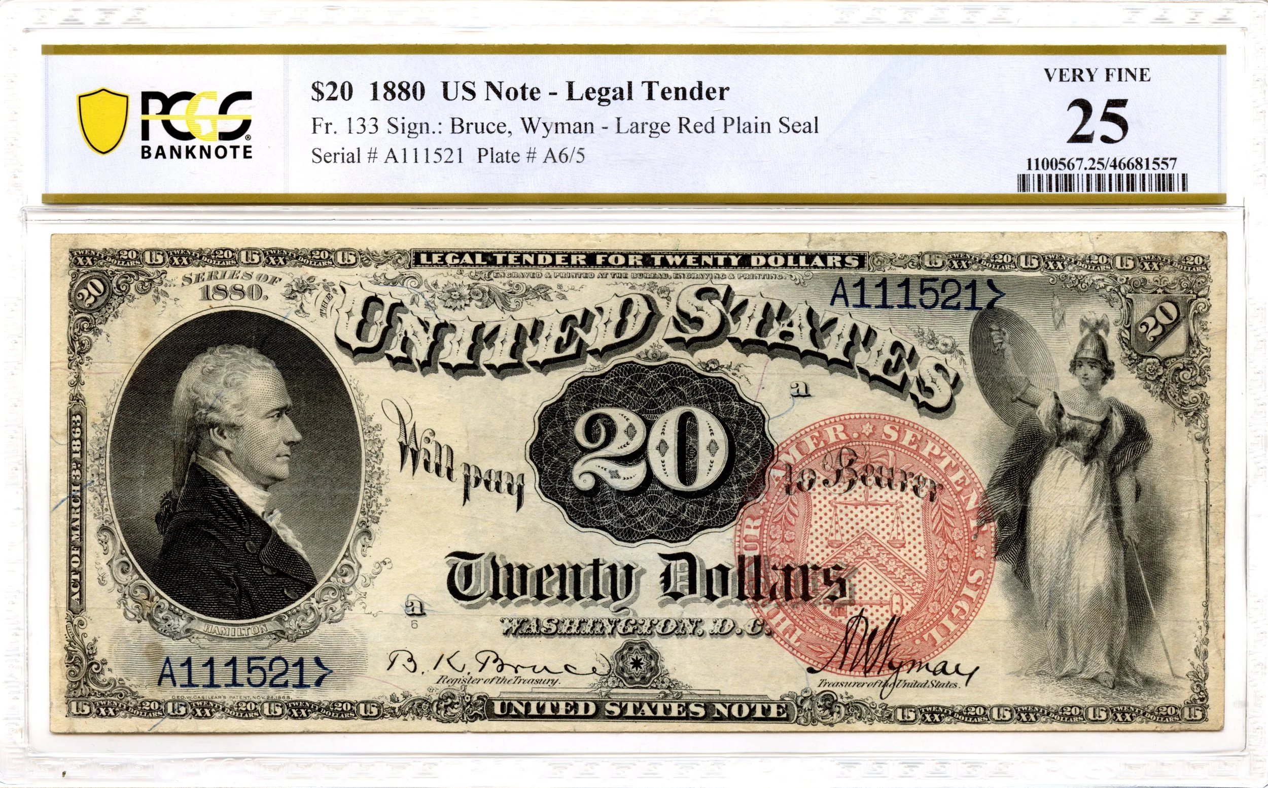1880 $20 Legal Tender Note Fr#133 PCGS VF-25 *29 Known*