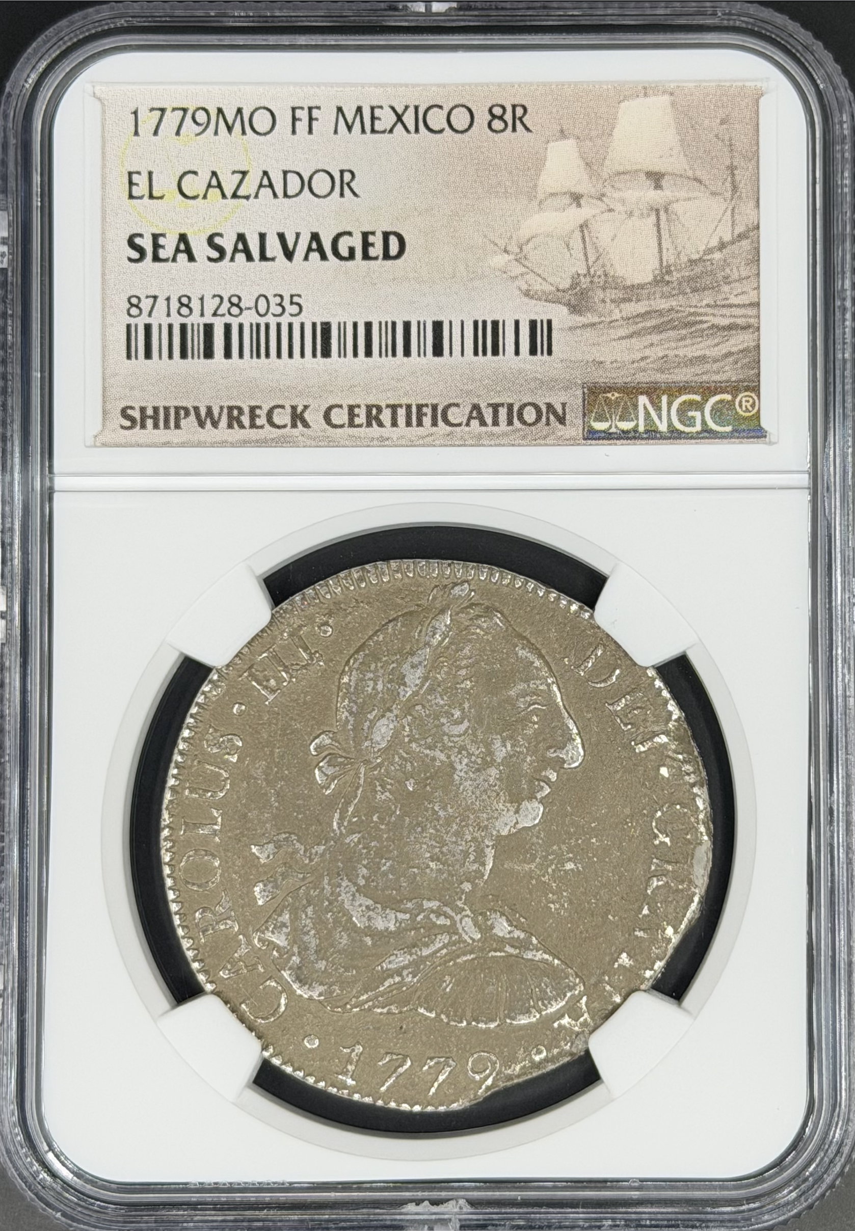 1779 Mo-FF 8 Reales Spanish Colonial Mexico MHC *El Cazador Shipwreck*