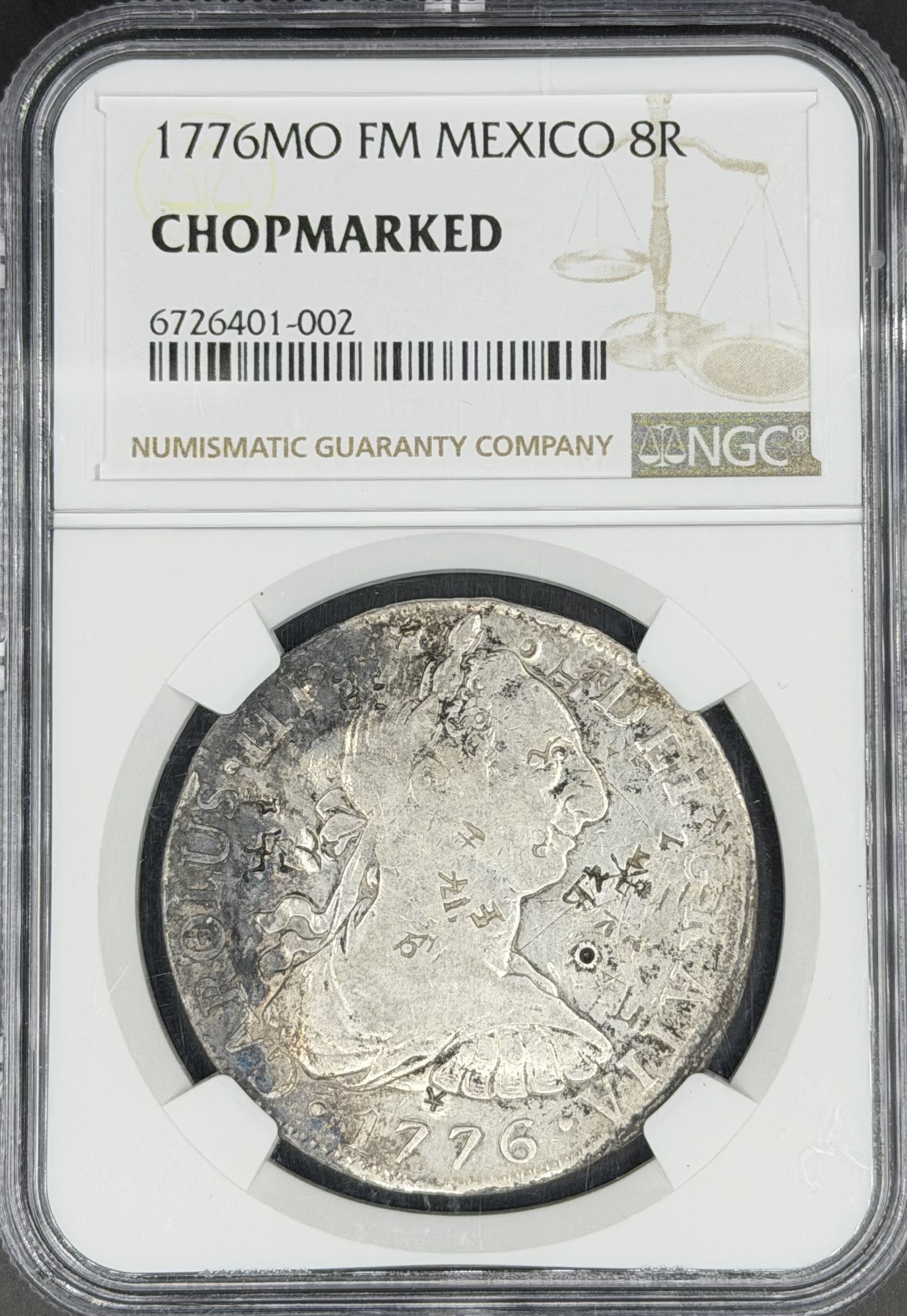 1776 Mo-FM 8 Reales Spanish Colonial Mexico NGC Chopmarked *U.S. Legal Tender*