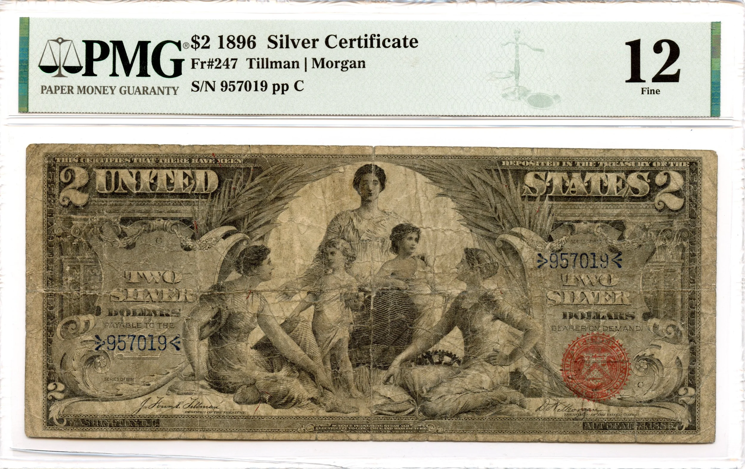 1896 $2 Silver Certificate Fr#247 PMG F-12 *Educational*