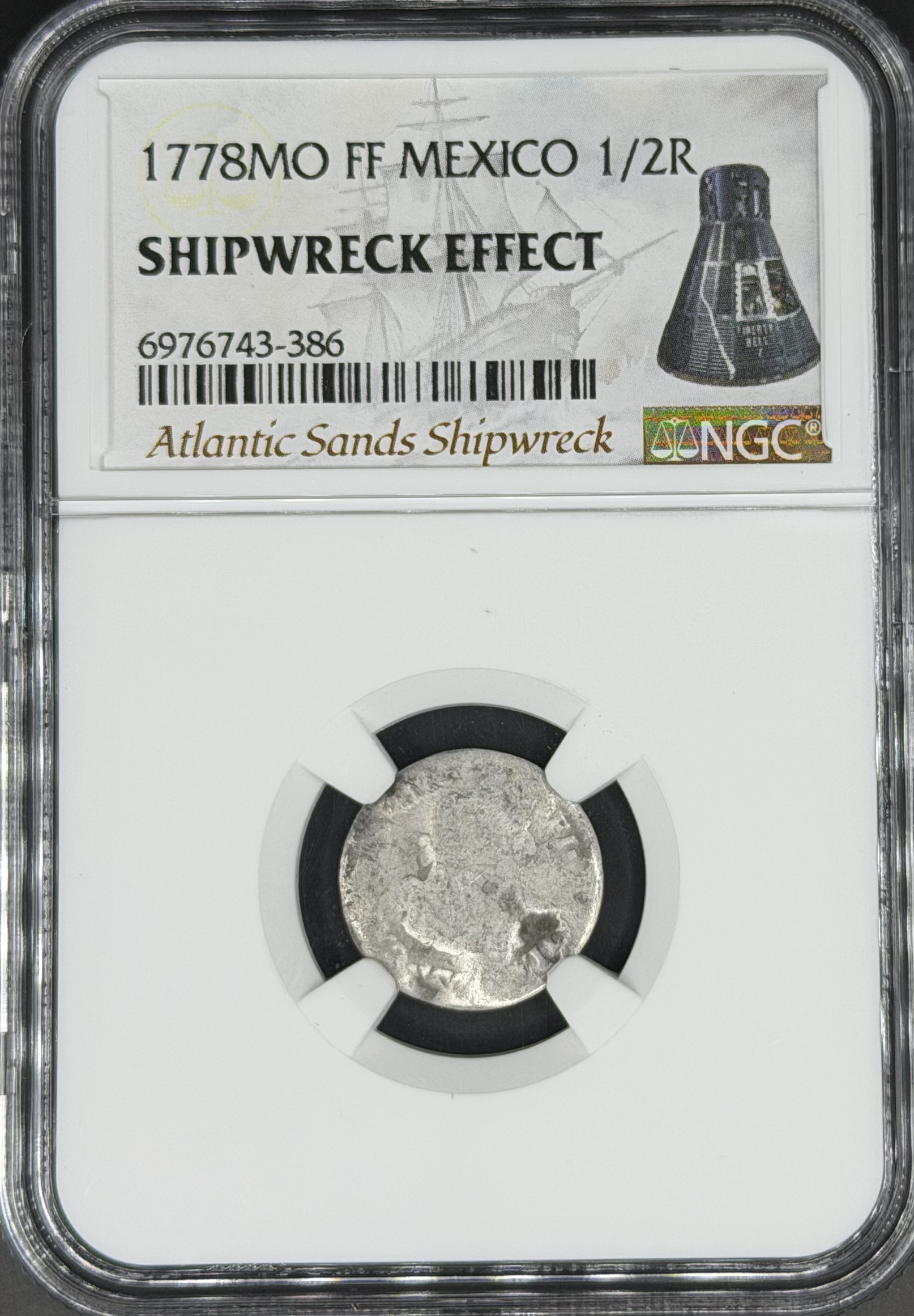1778 Mo-FF 1/2 Real Spanish Colonial Mexico NGC *Atlantic Sands Shipwreck*