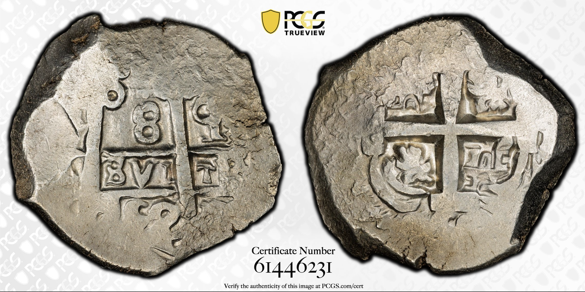 1752 P-q 8 Reales Cob Spanish Colonial Bolivia, Potosi PCGS AU-50 *Exceptional*