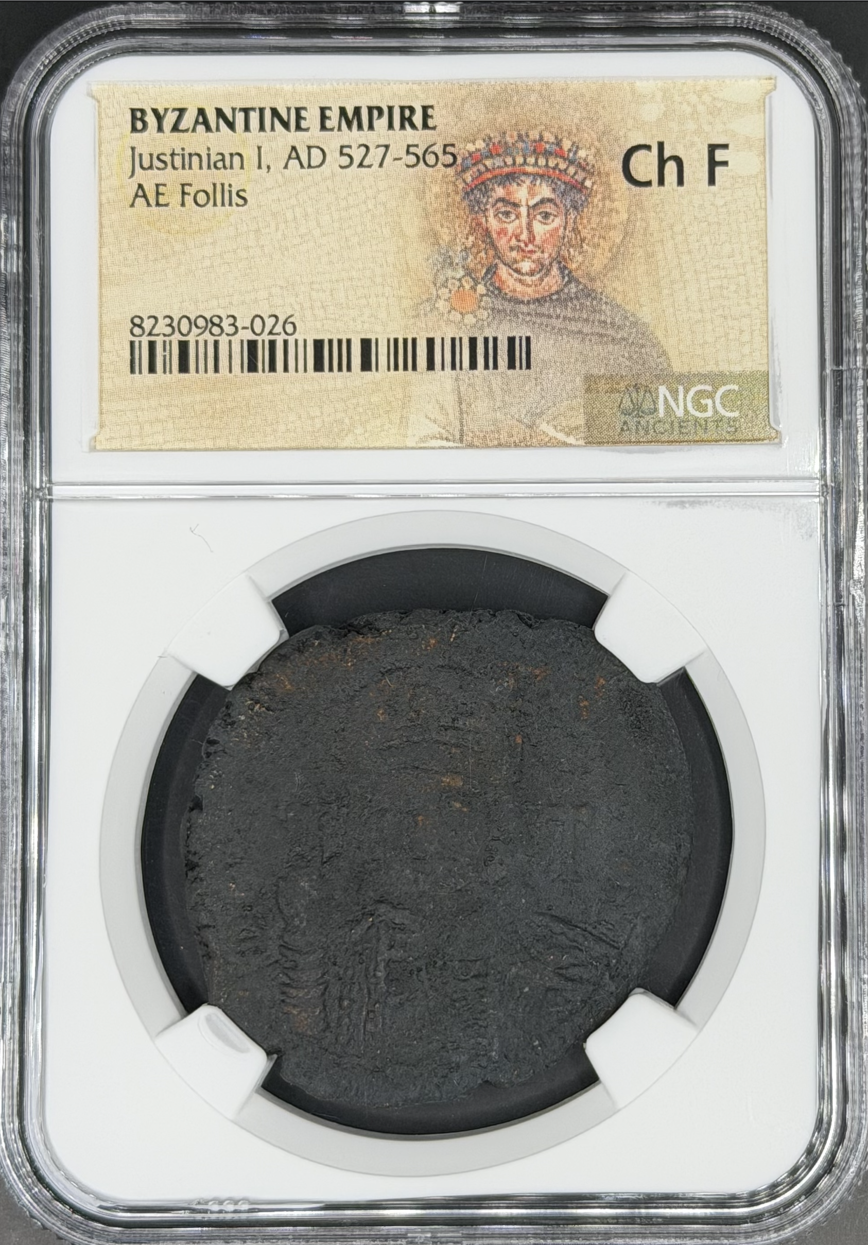Byzantine Empire (527-565 AD) Justinian I AE Follis NGC Ch F
