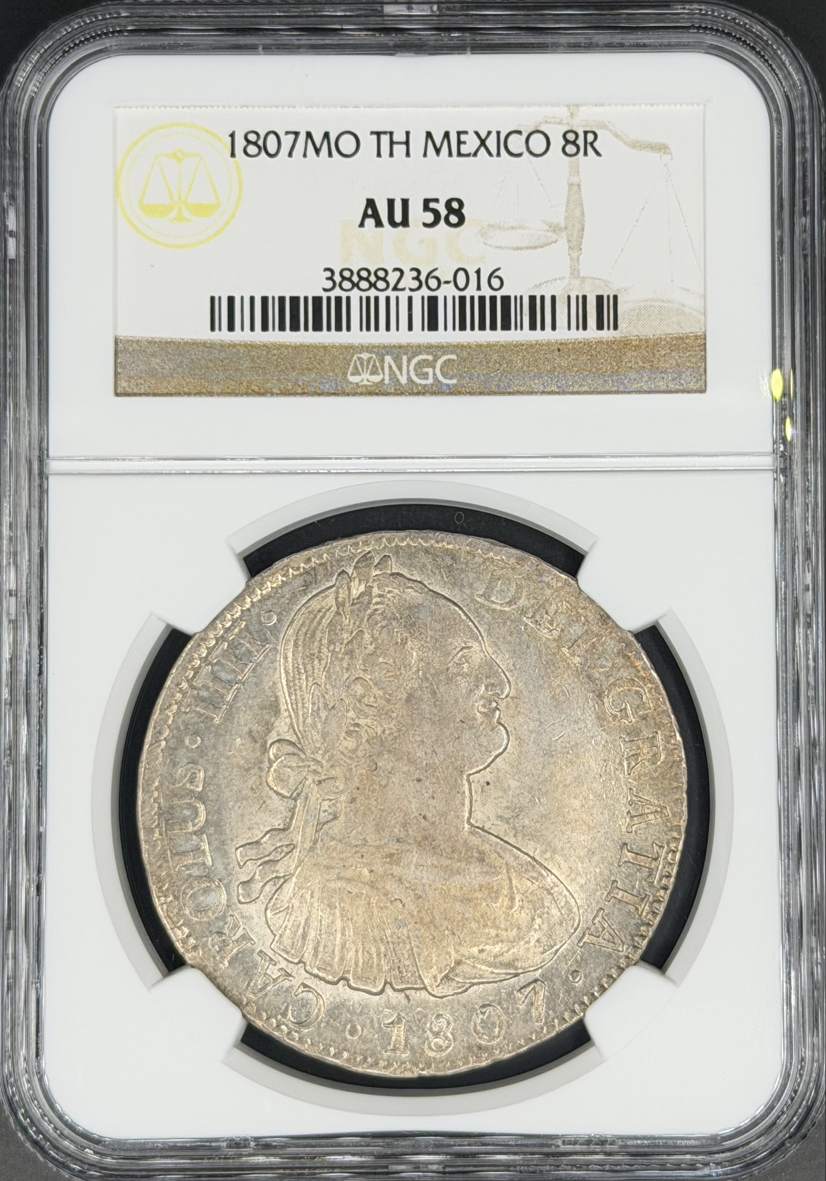1807 Mo-TH 8 Reales Spanish Colonial Mexico NGC Choice AU-58 *U.S. Legal Tender*
