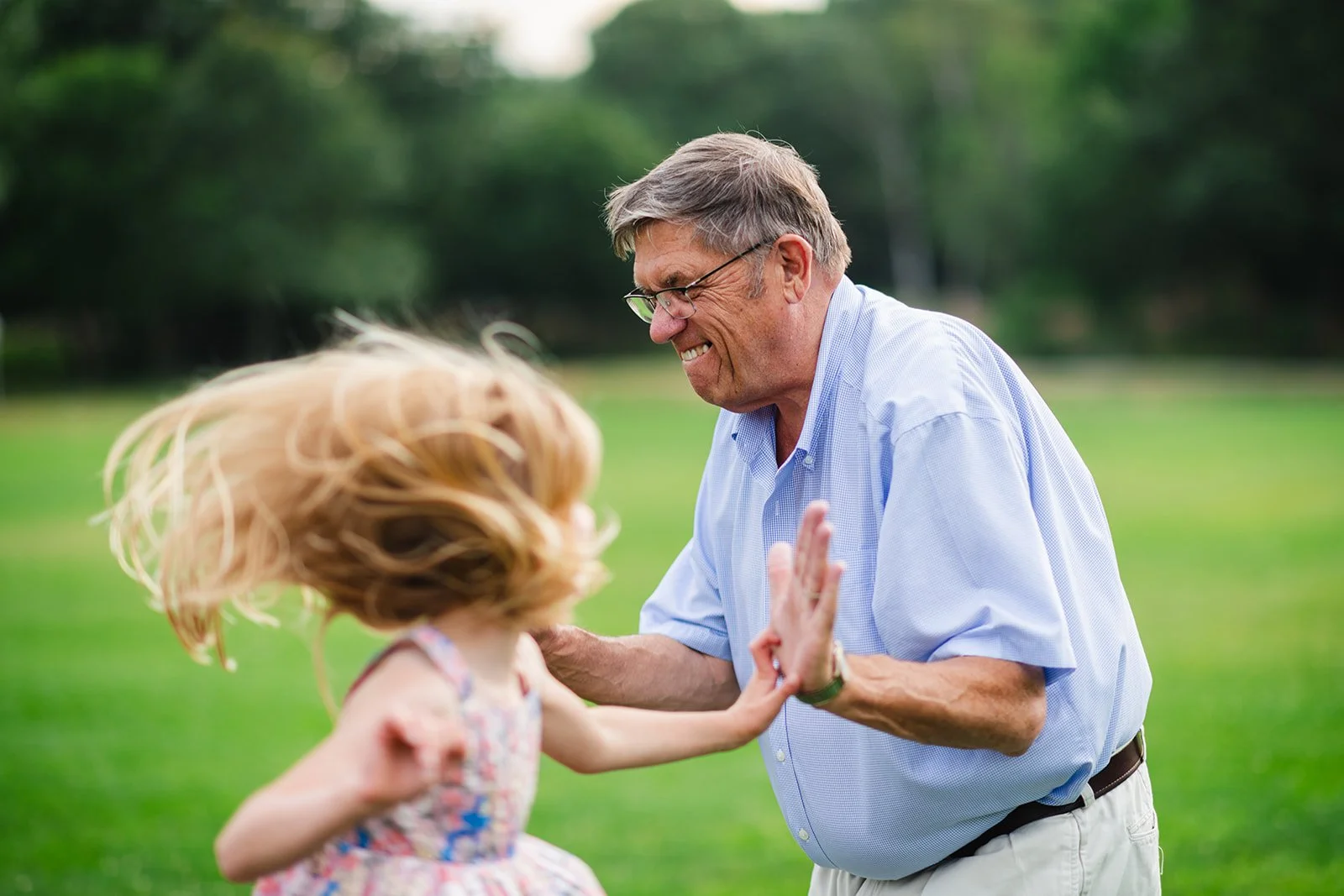 Grandpa high five in Maine