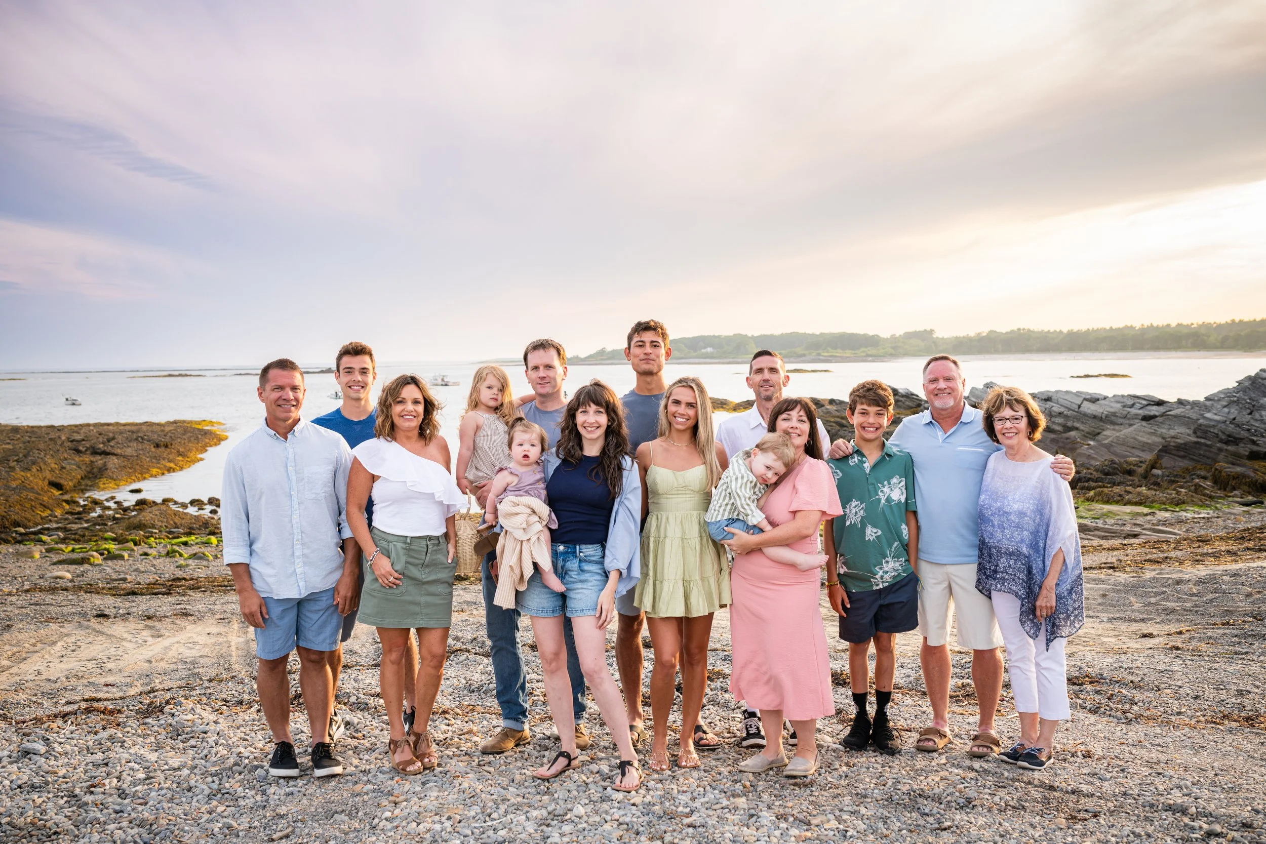 Maine family photo session at Kettle Cove beach