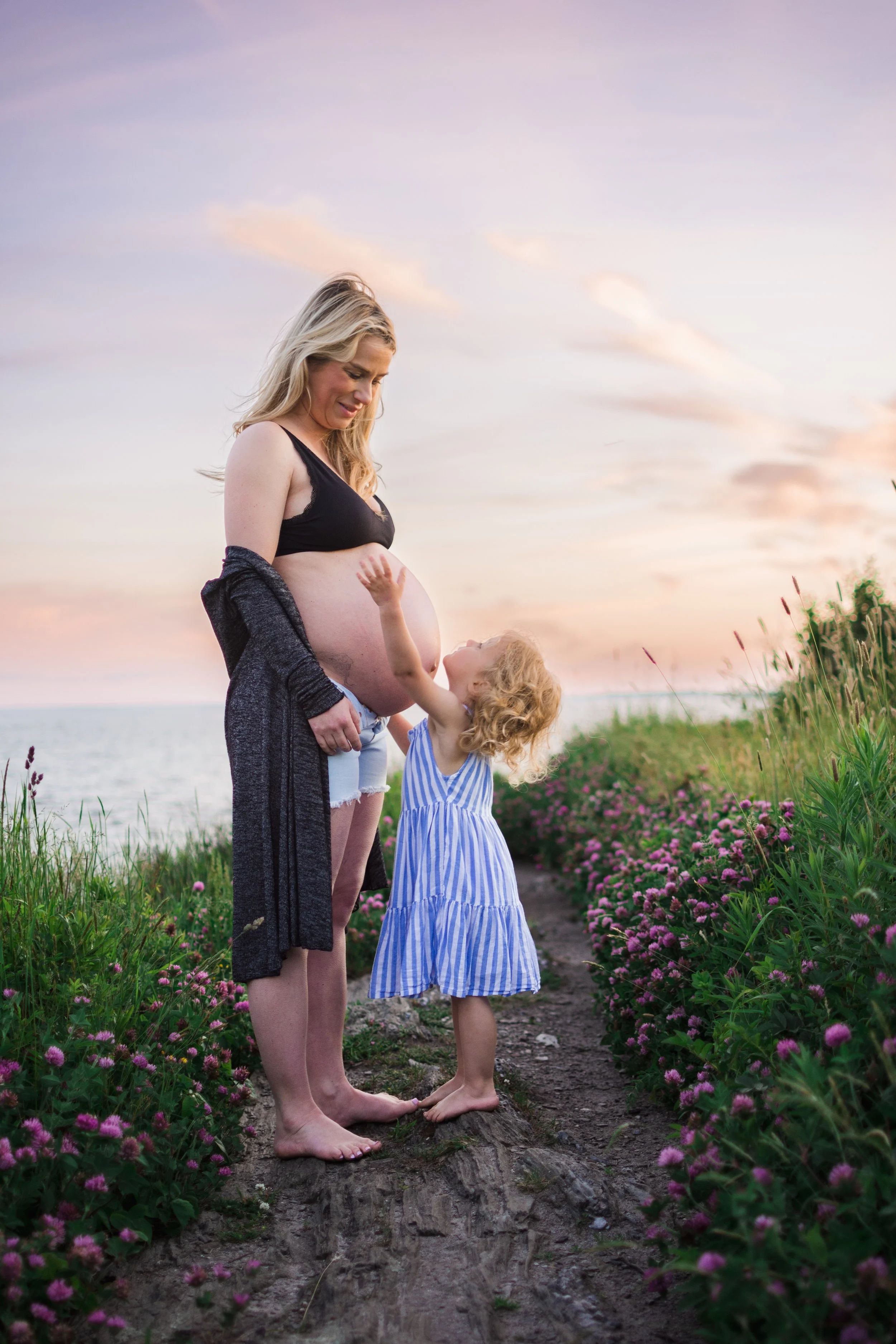 Maternity Mother-Daughter Beach Photo