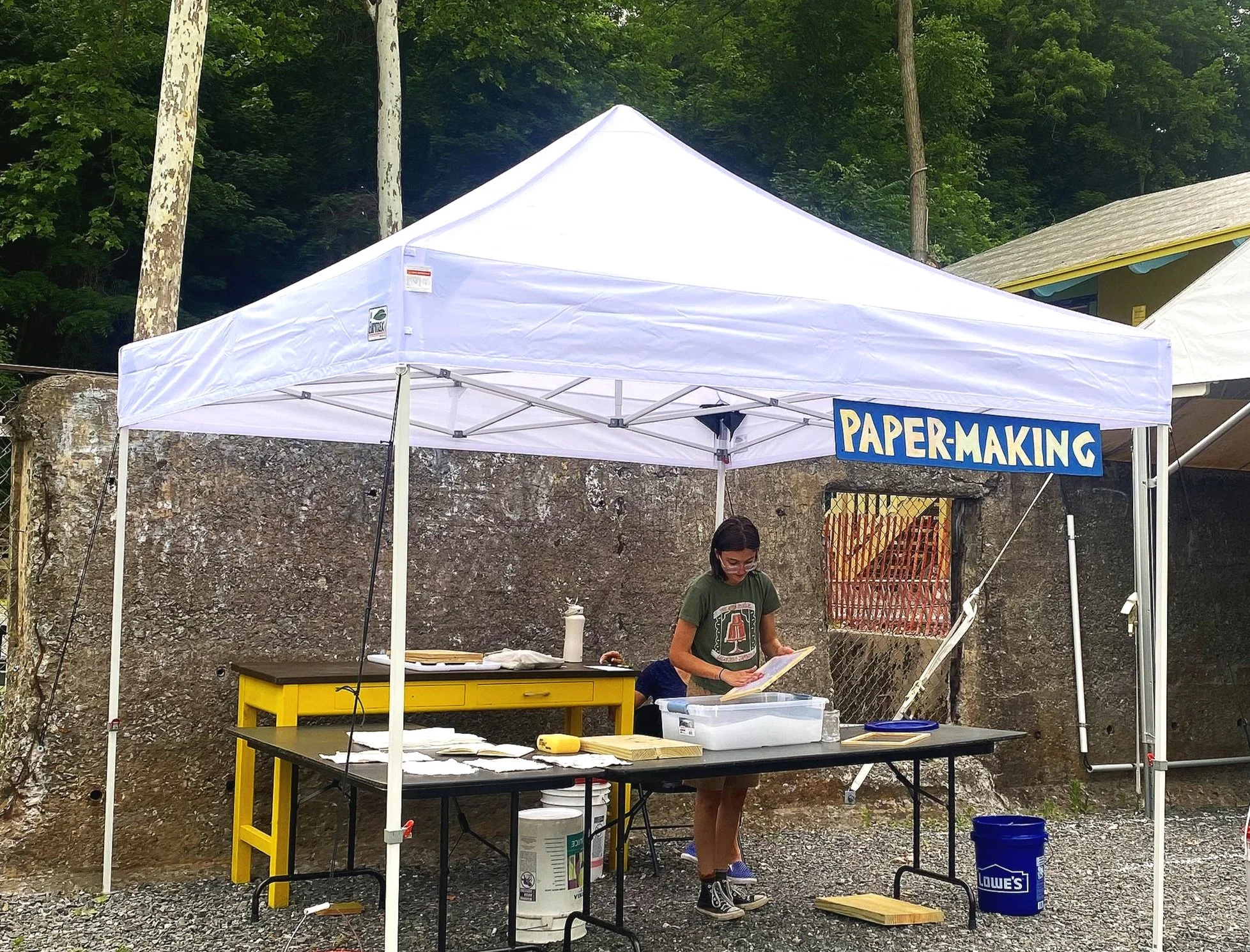 Papermaking Demonstrations were held throughout summer 2024 as one of the kiosks during Waterfront Wednesdays