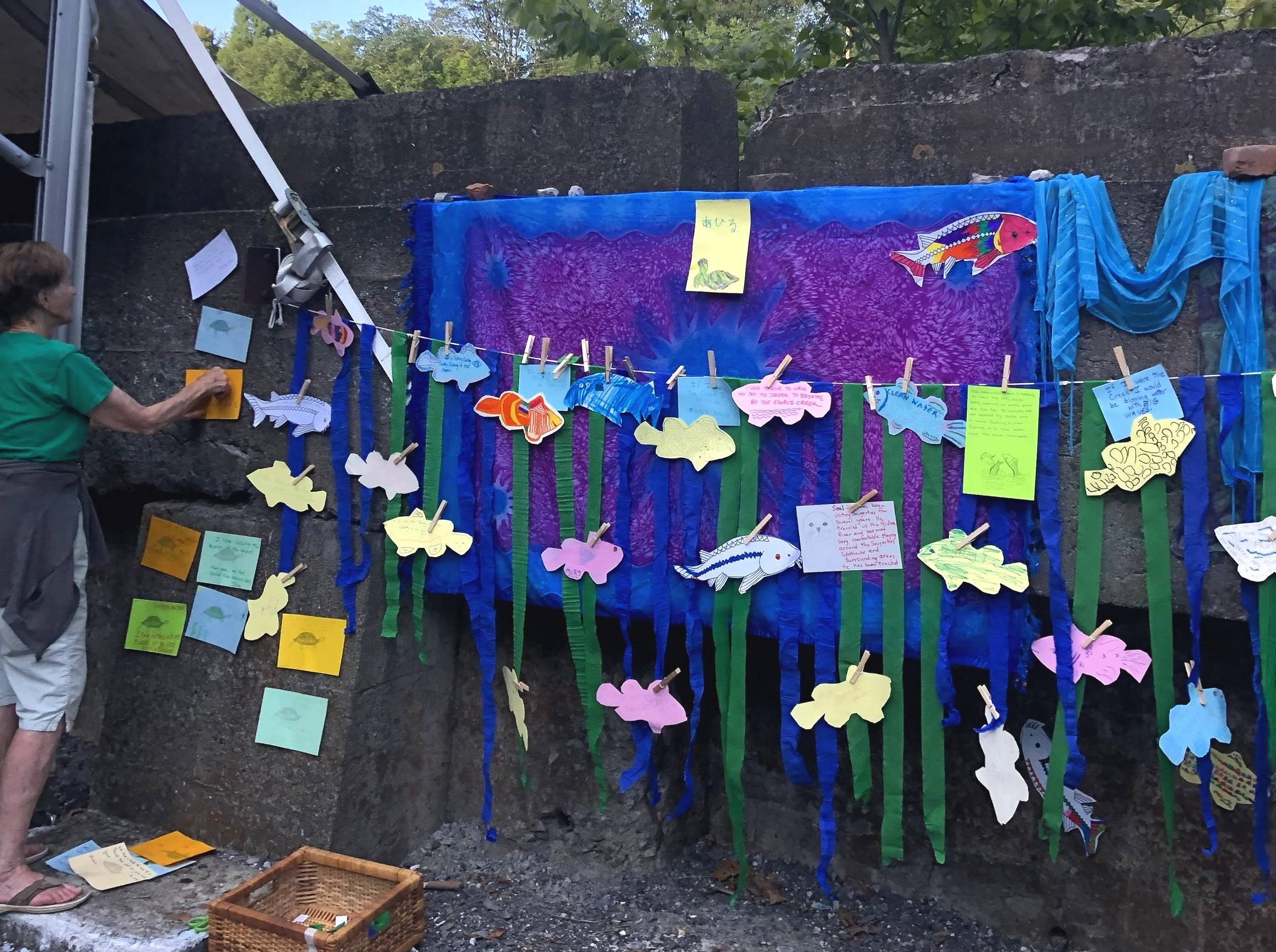 Creek Stories: an interactive community story-telling craft led by Jill Olesker during Waterfront Wednesdays