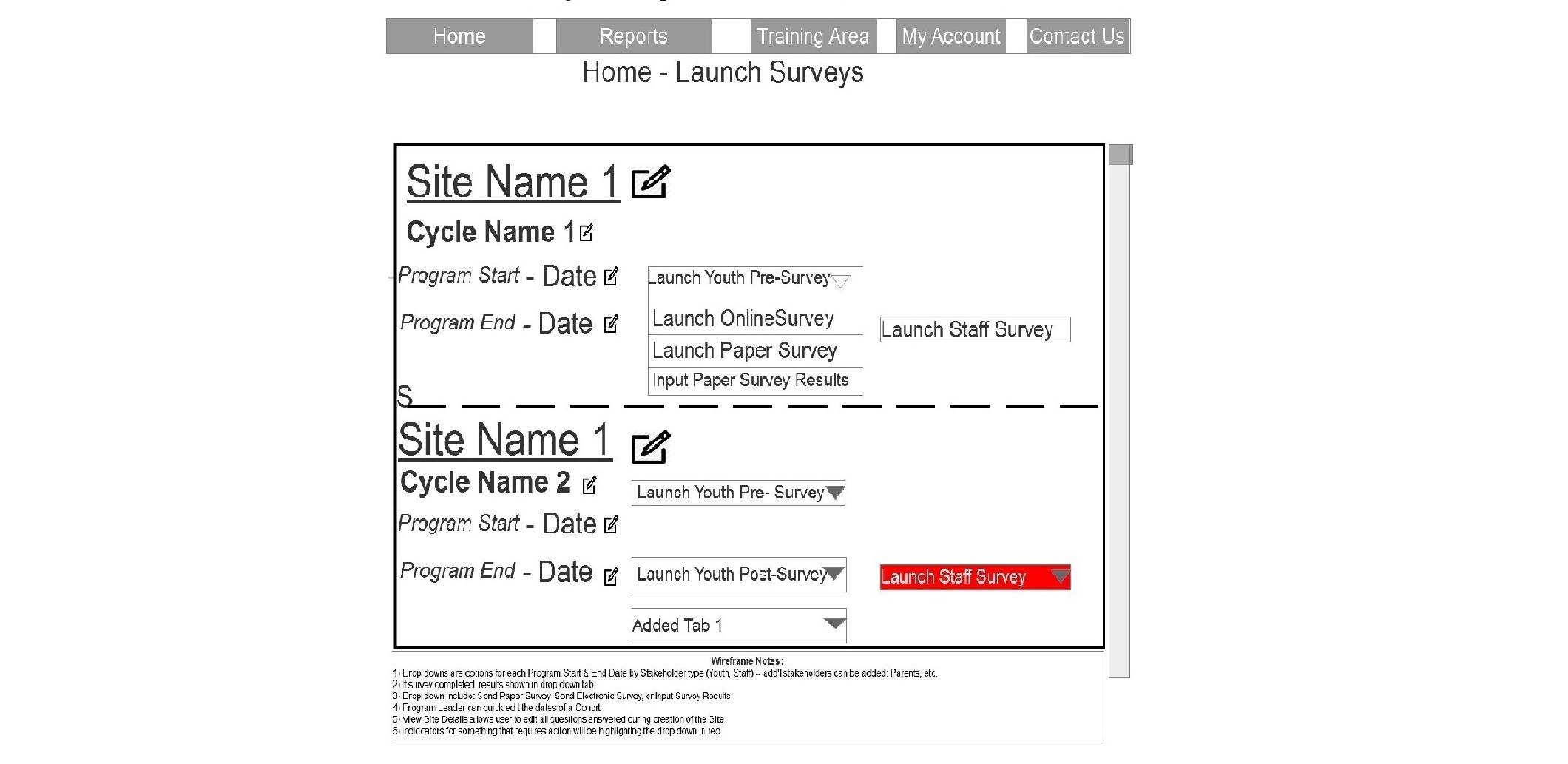 Low fidelity Wireframes