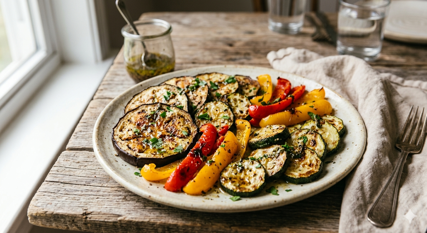Verduras Asadas con Vinagreta a la Francesa