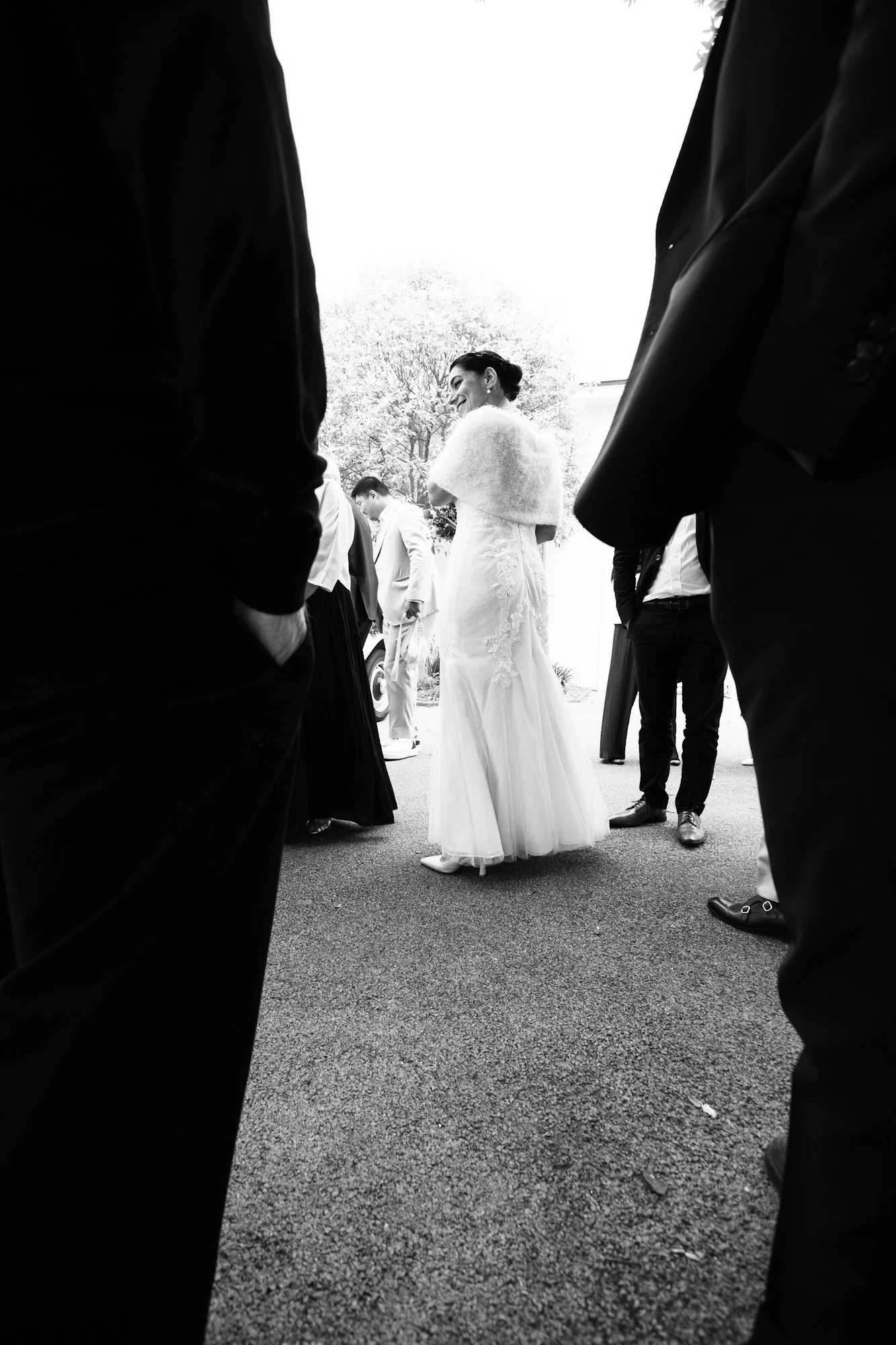 photo noir et blanc mariée mairie Angers