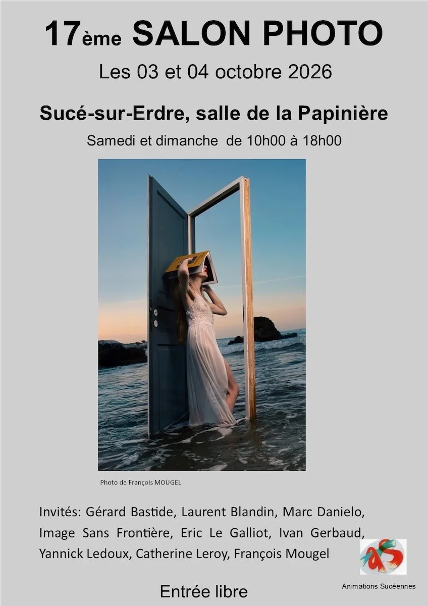 Affiche du 17ème Salon Photo à Sucé-sur-Erdre présentant l'exposition du collectif Image Sans Frontière les 3 et 4 octobre 2026.