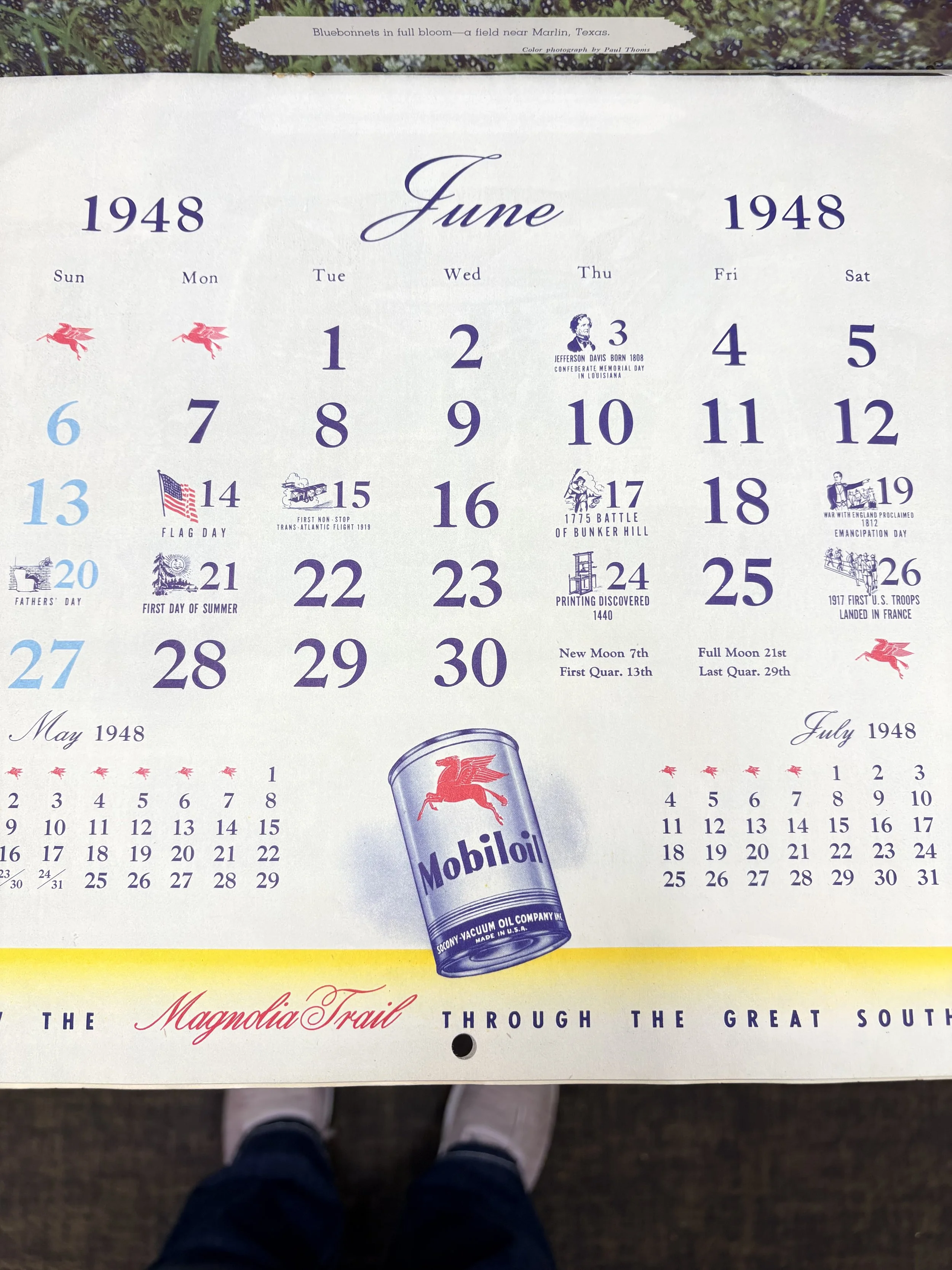 Vintage Mobil Gas Cowboy Calendar #6