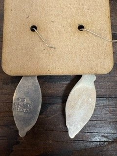 Vintage Sterling Silver Navajo Gaspeite Earrings