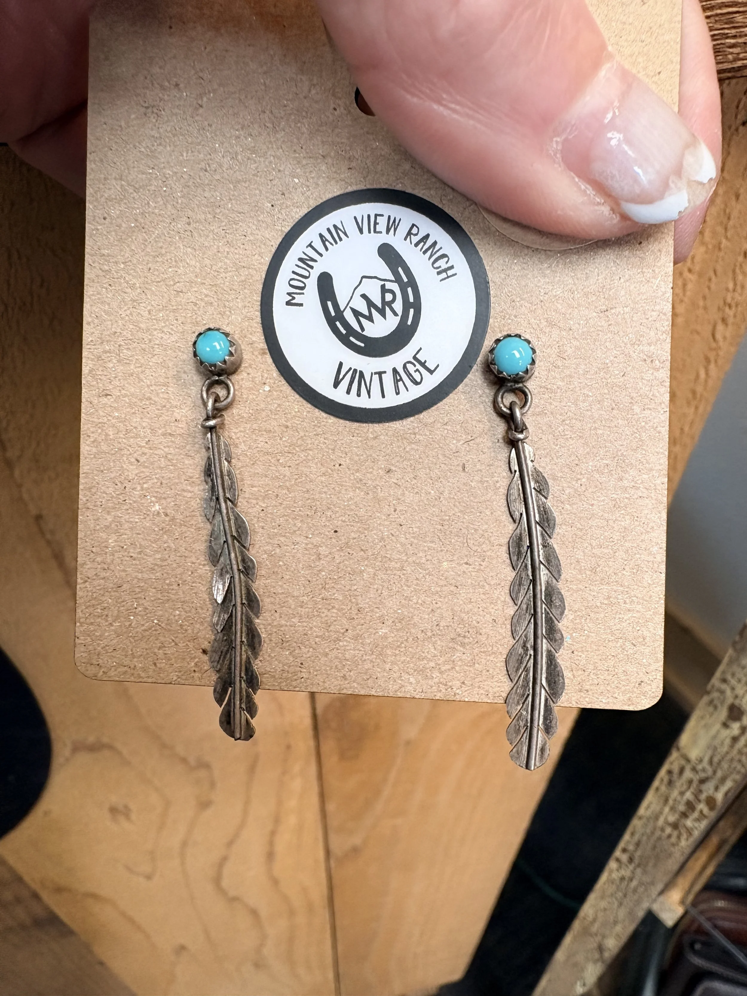 Southwest Turquoise Feather Earrings | Elegant Style