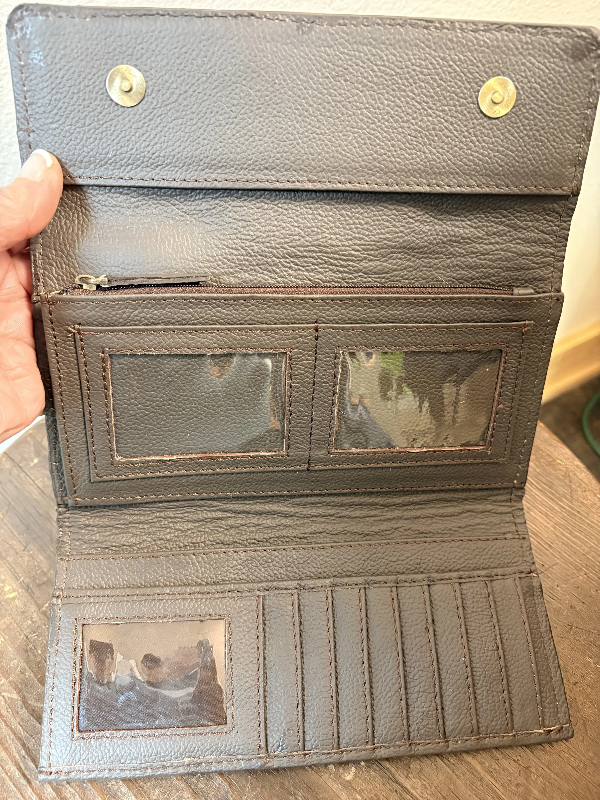 Cowhide and Tooled Leather Wallet #3.jpg