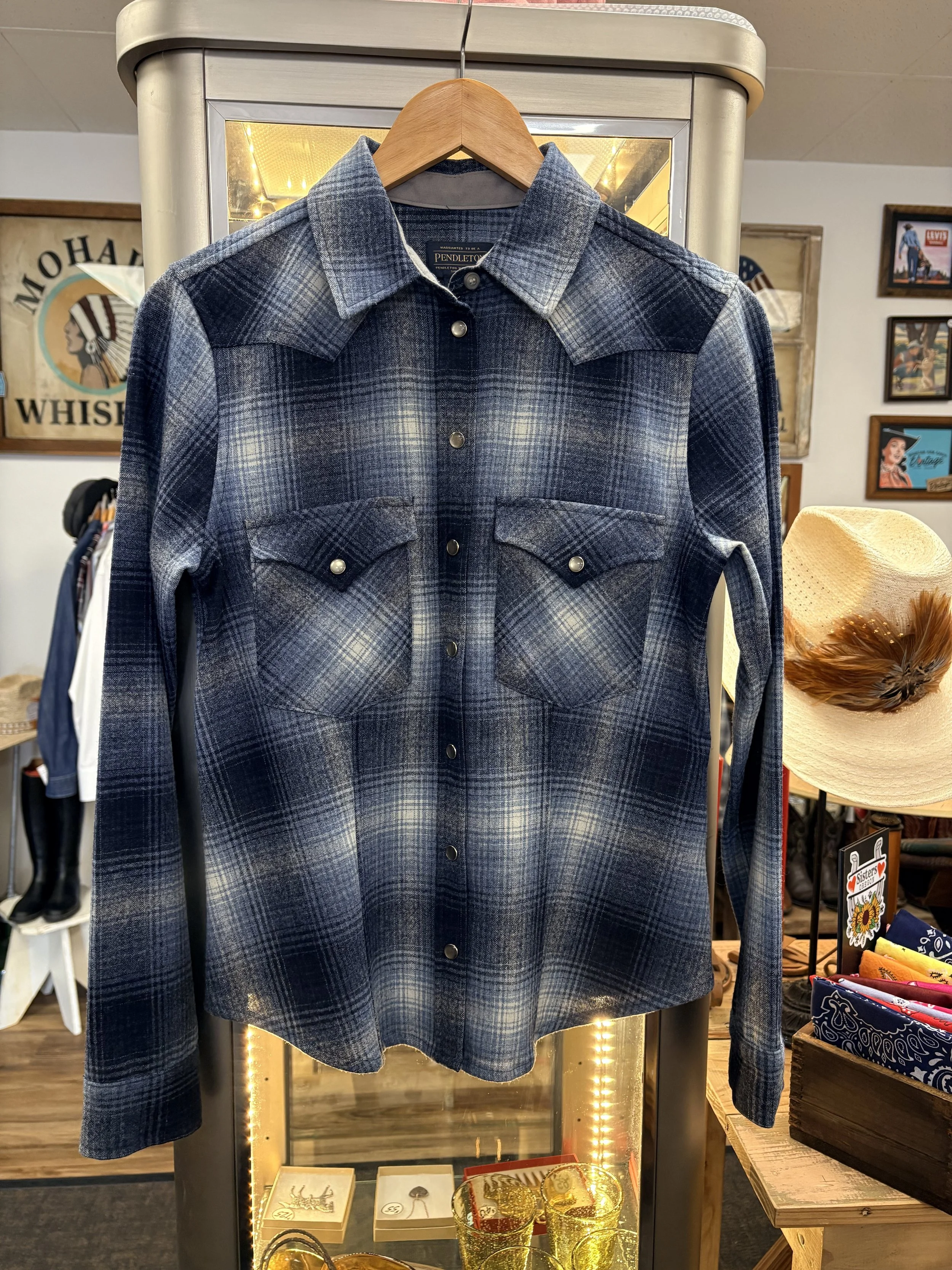 Vintage Pendleton Wool Pearl Snap Shirt - Petite Small