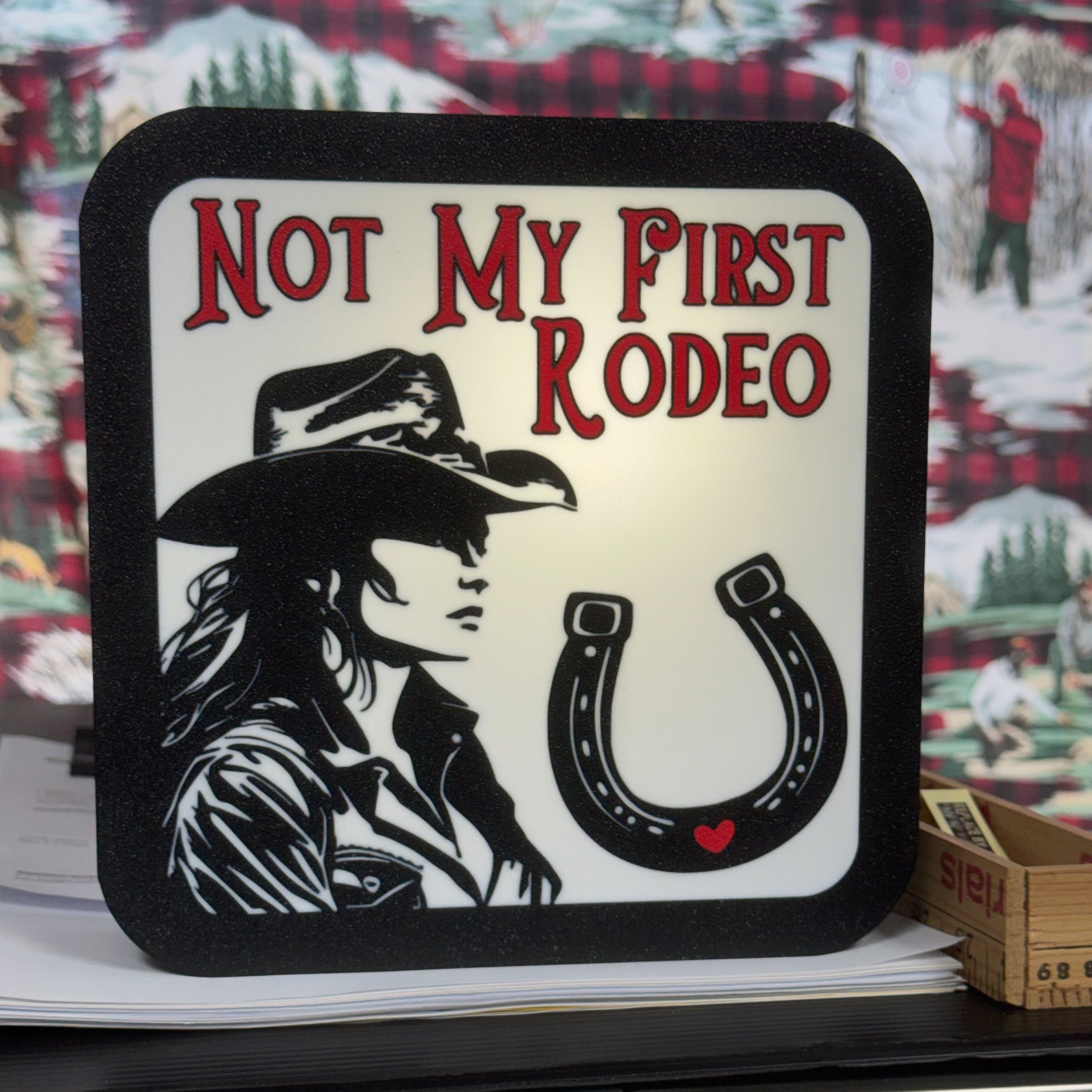 Not My First Rodeo ~ 3D Printed Lighted Sign