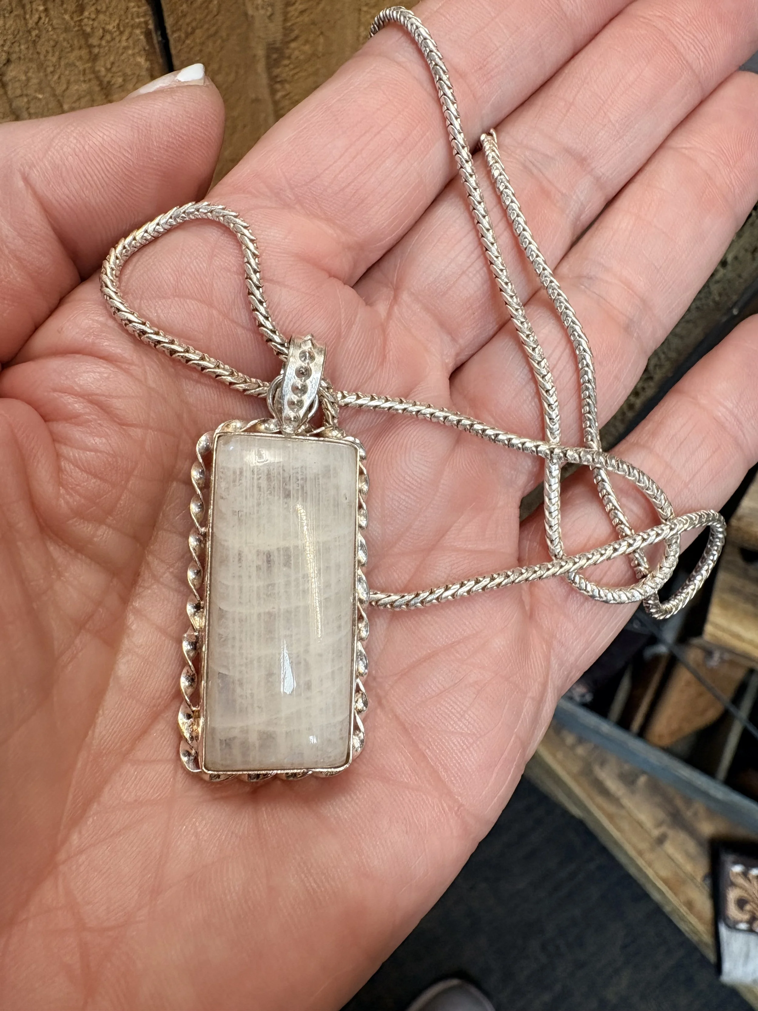 Moonstone & Silver Necklace #4