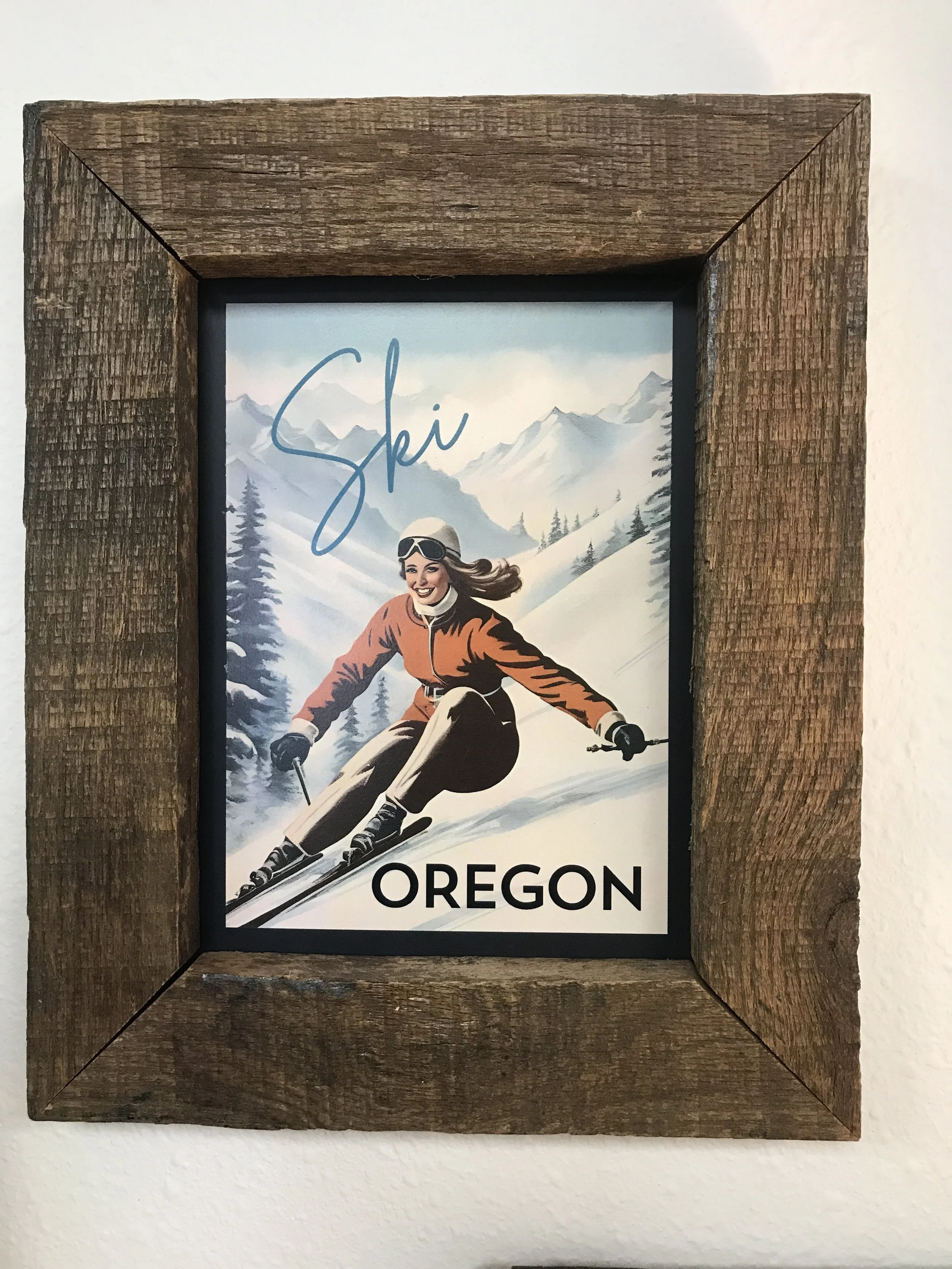 Vintage Ski Oregon Framed Art | Made in Shop