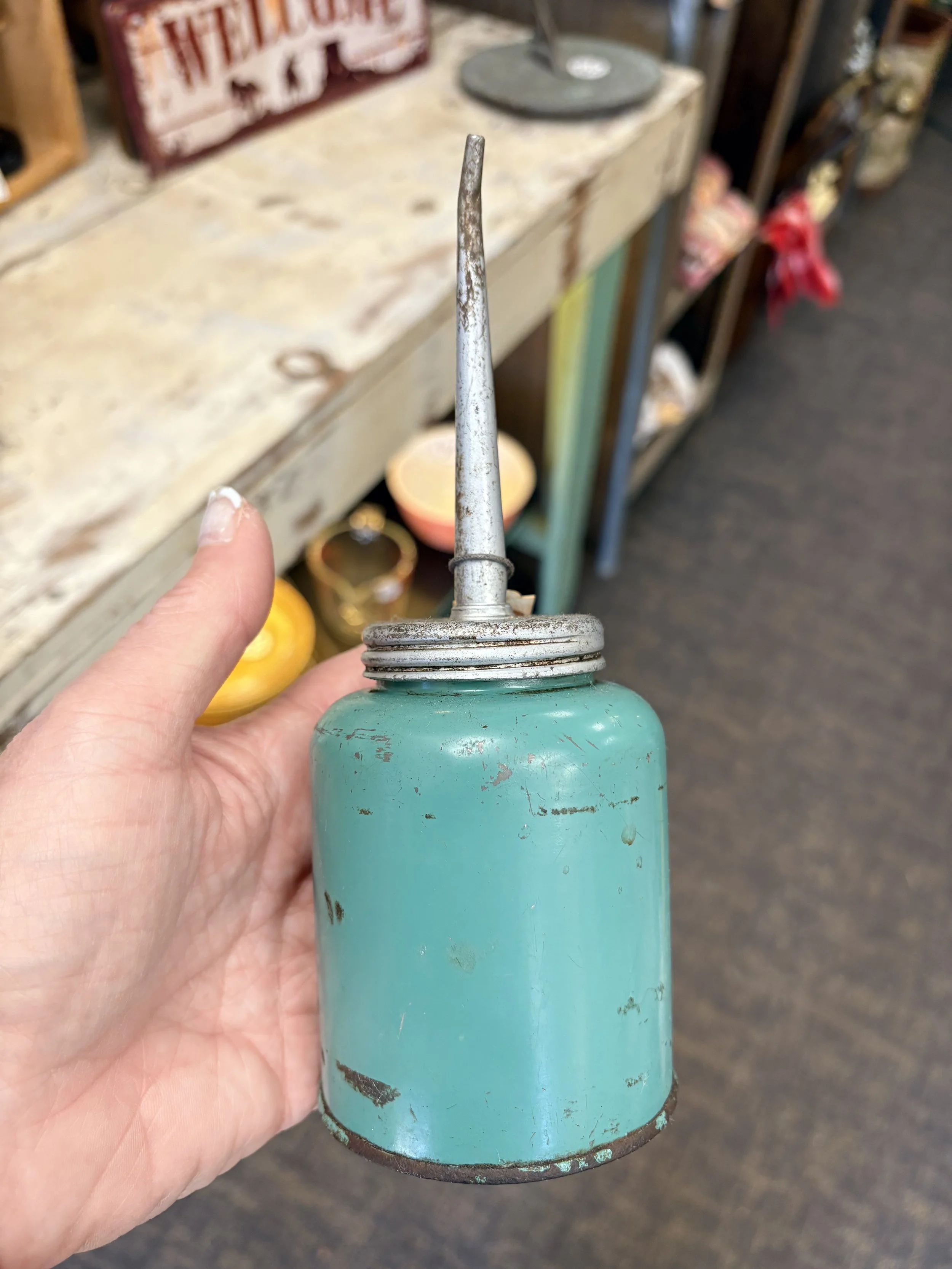 Vintage Eagle Green Oil Can | Great Condition