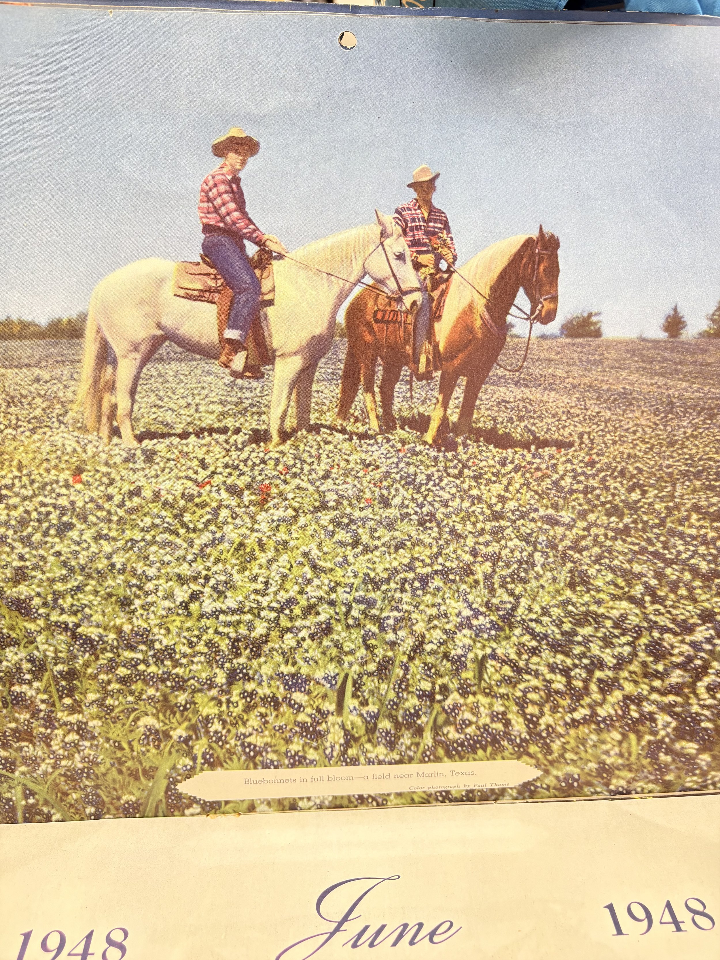 Vintage Mobil Gas Cowboy Calendar #7