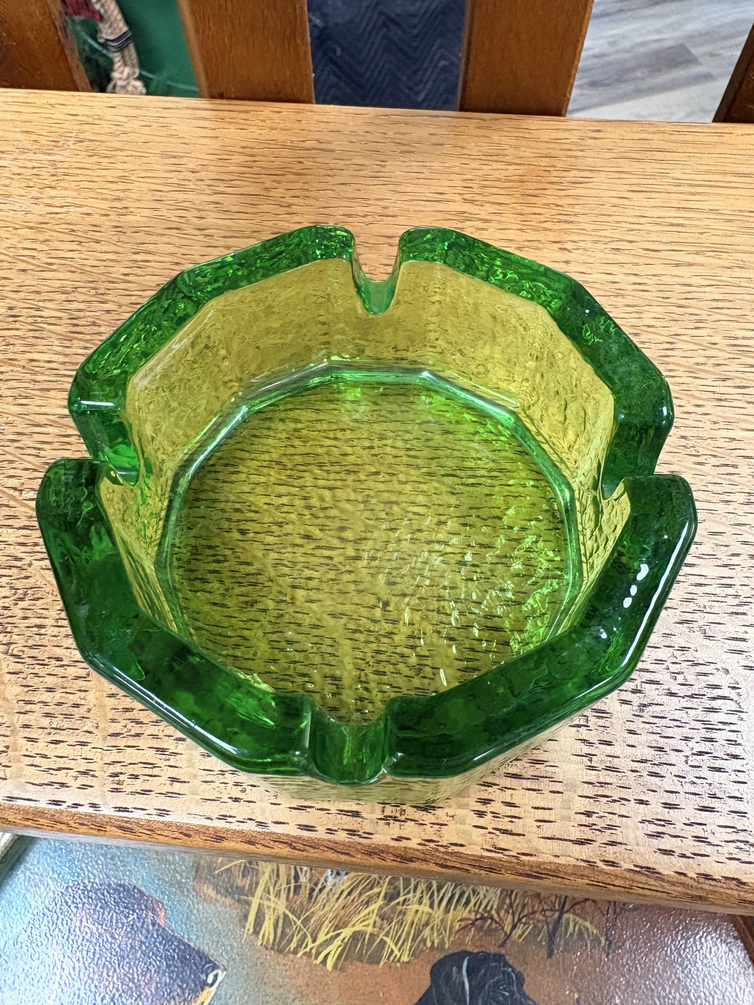 Vtg Blenko Green Ashtray #3.jpg