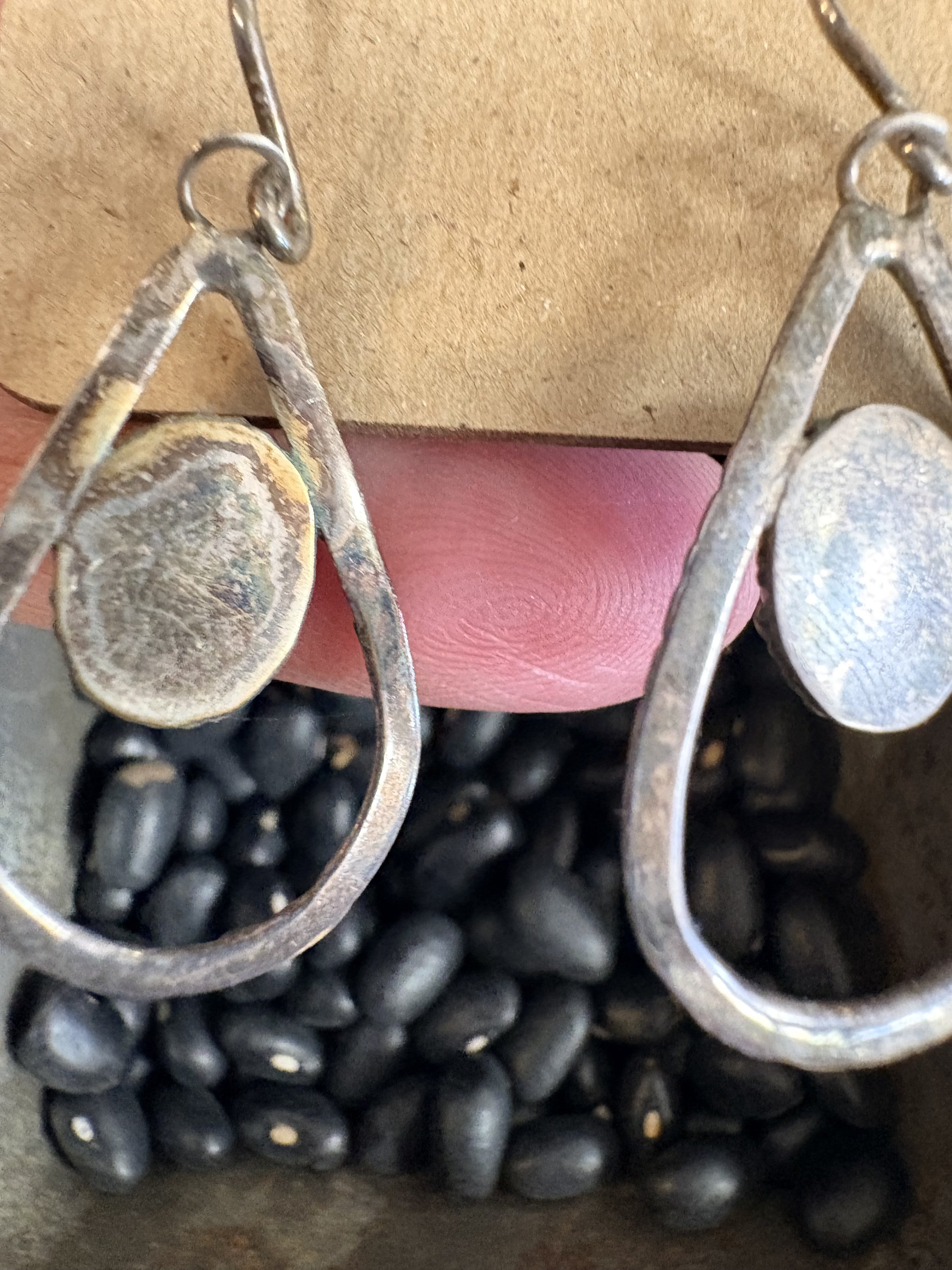 Navajo Silver & Coral Earrings #2.jpg