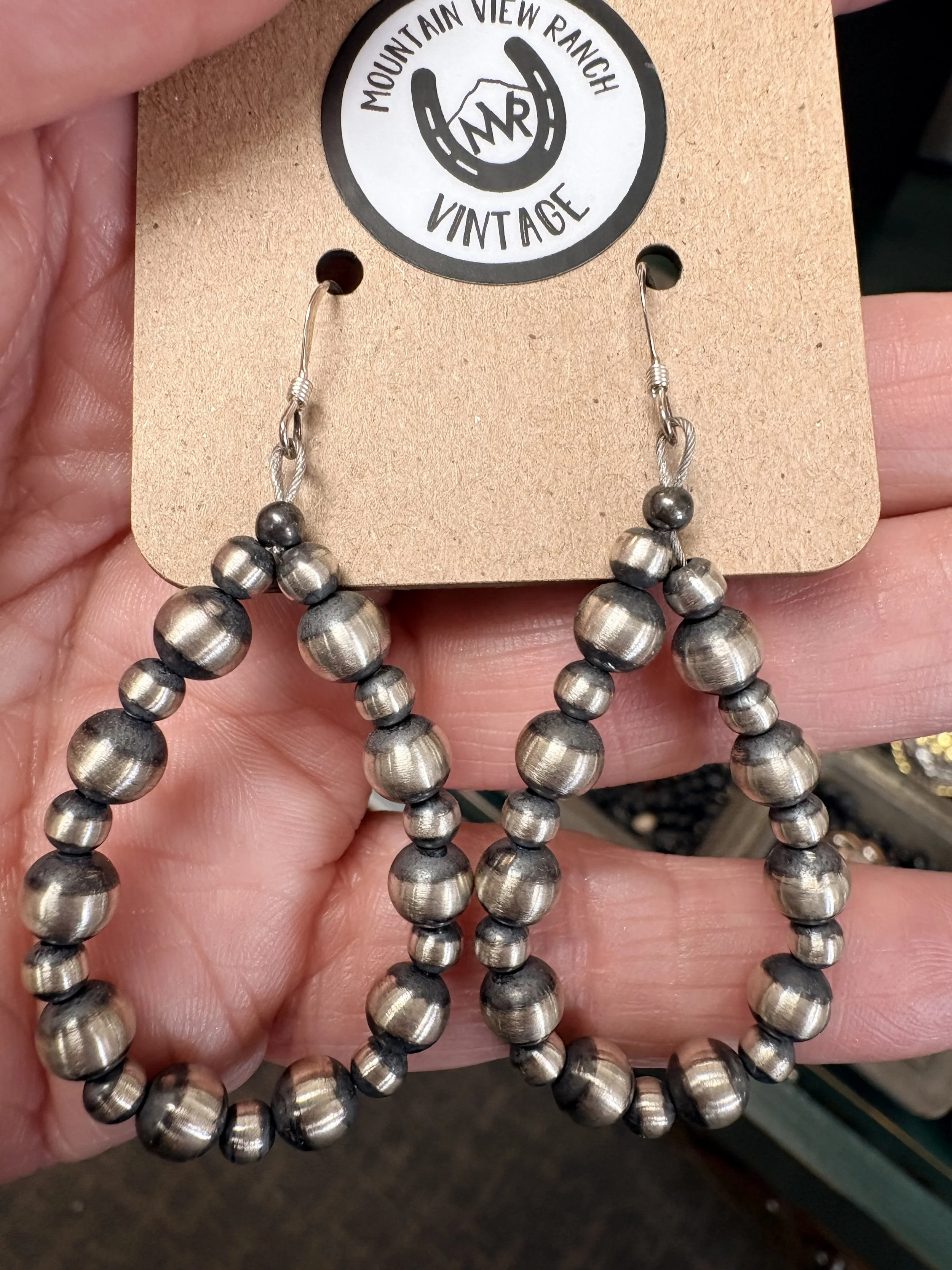 Navajo Pearl Sterling Silver Earrings | Handcrafted