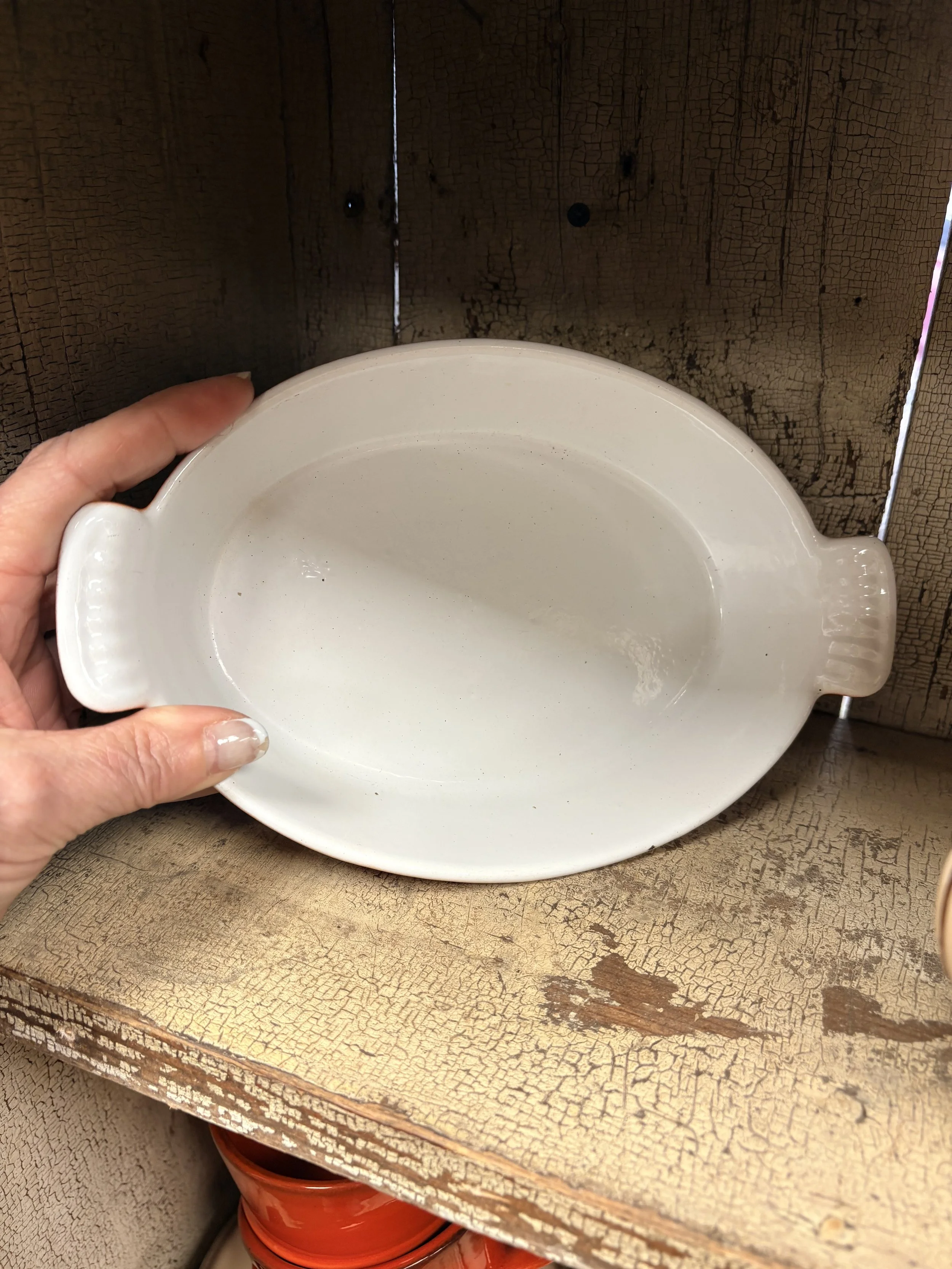 Belgian-Made Cast Iron Red Enamel Dish