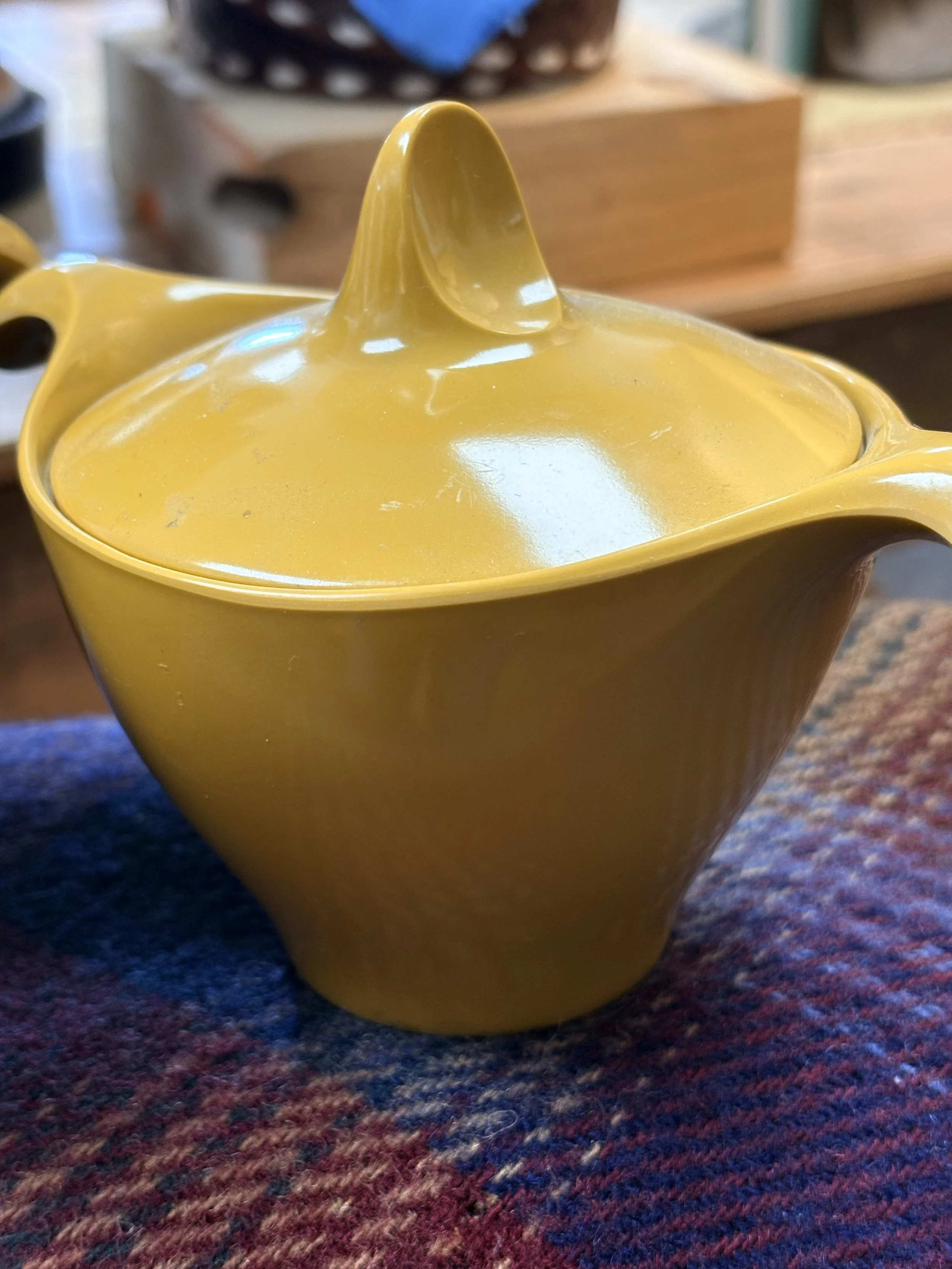 Vtg MCM Retro Melamine Mustard C & S #2.jpg