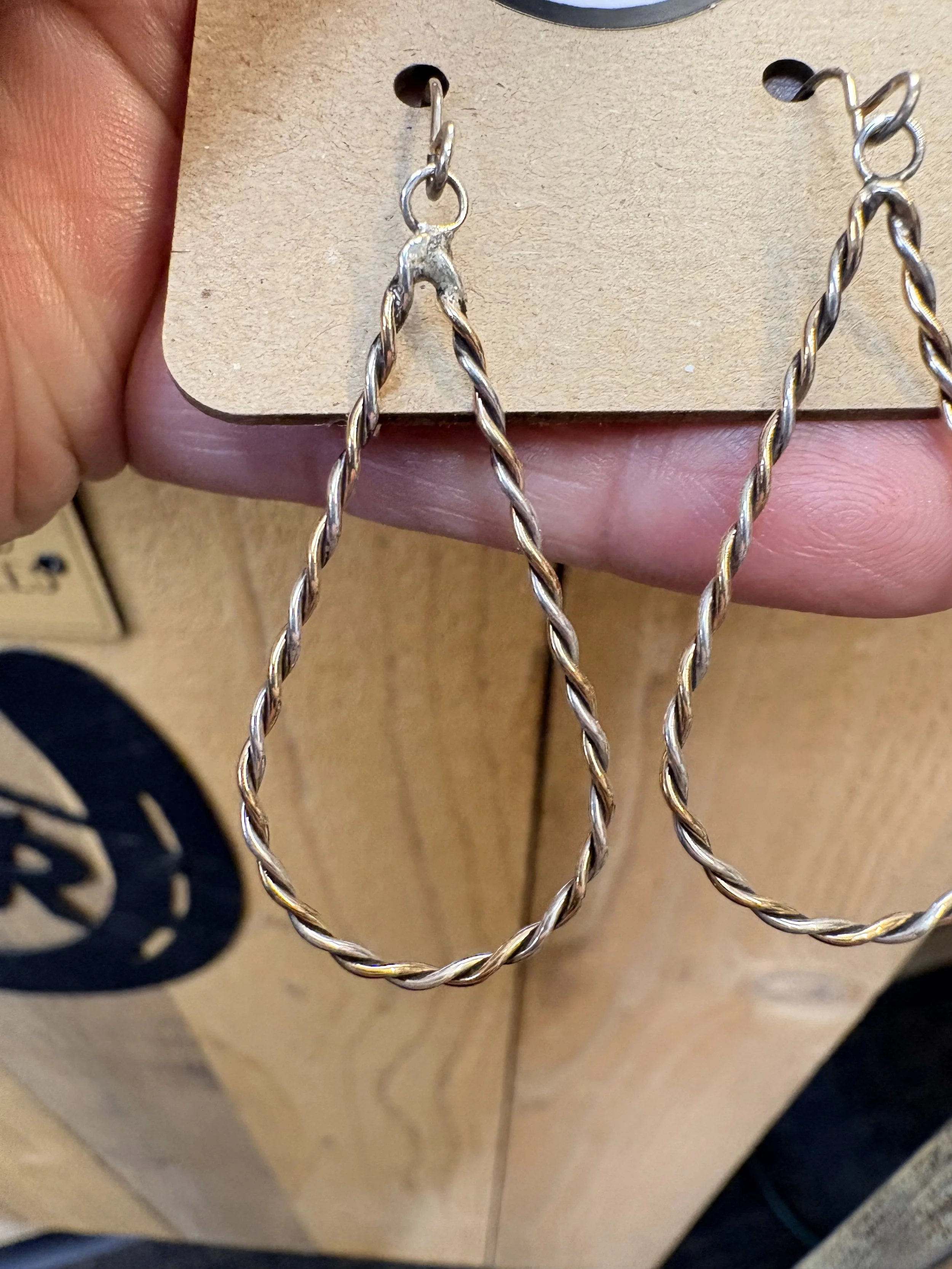 Twisted Silver & Brass Earrings #3