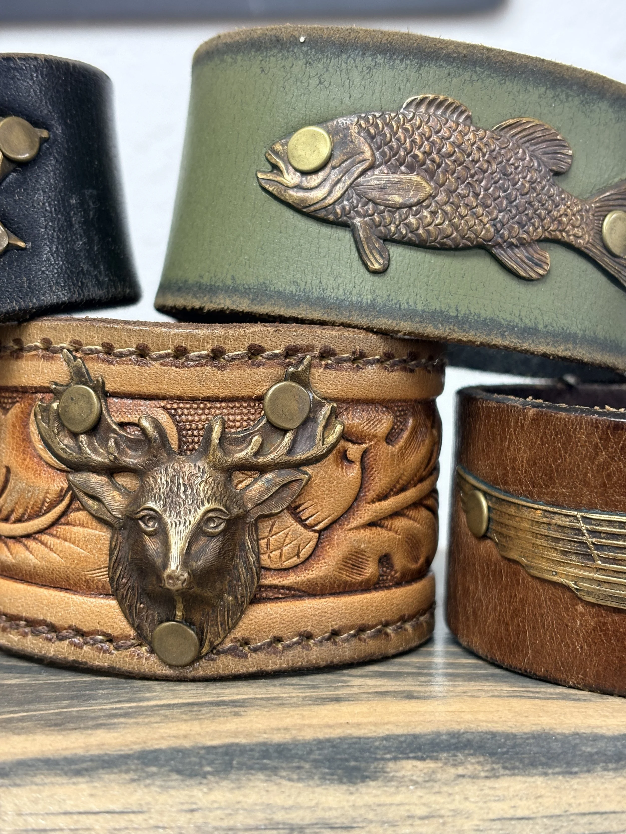 USA Made Custom Leather Belt Cuffs | Rugged Charm | Western