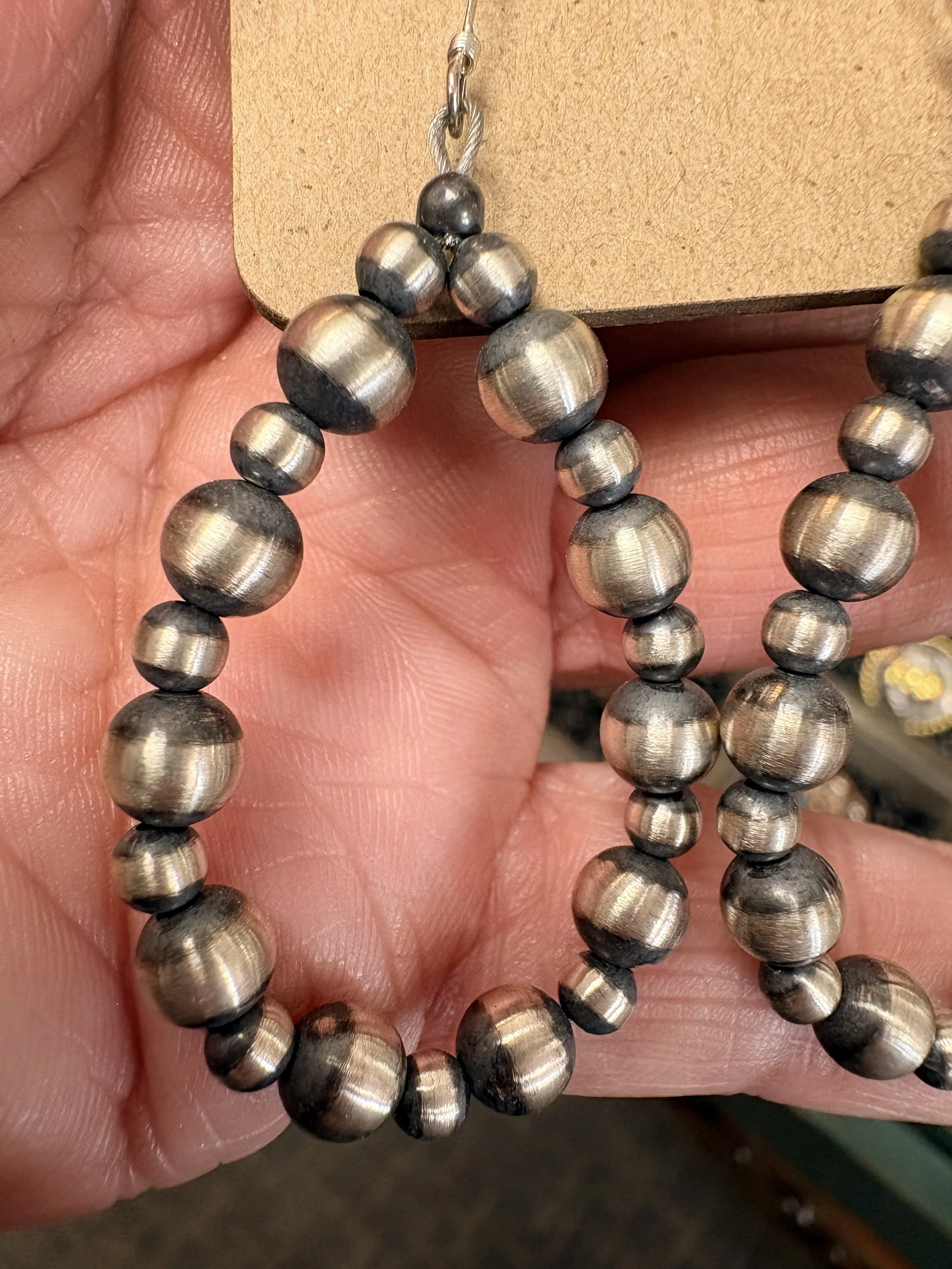 Navajo Sterling Silver Pearl Earrings #3